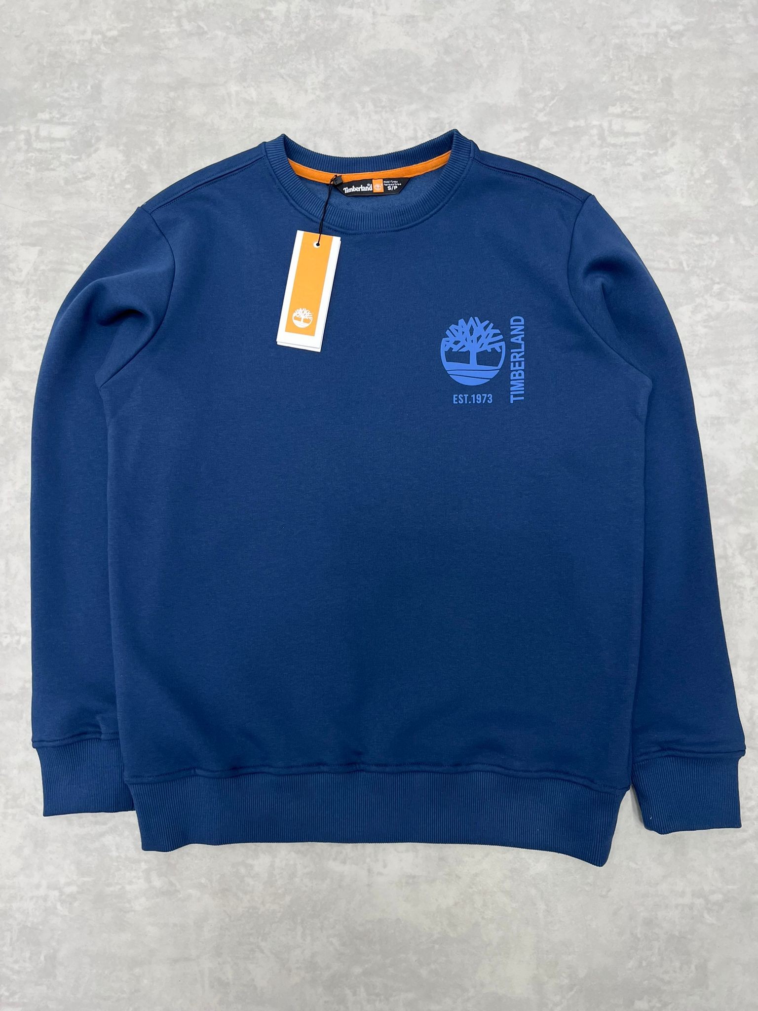 Est.1973  Basic Logo Blue Şardonlu  Sweatshirt