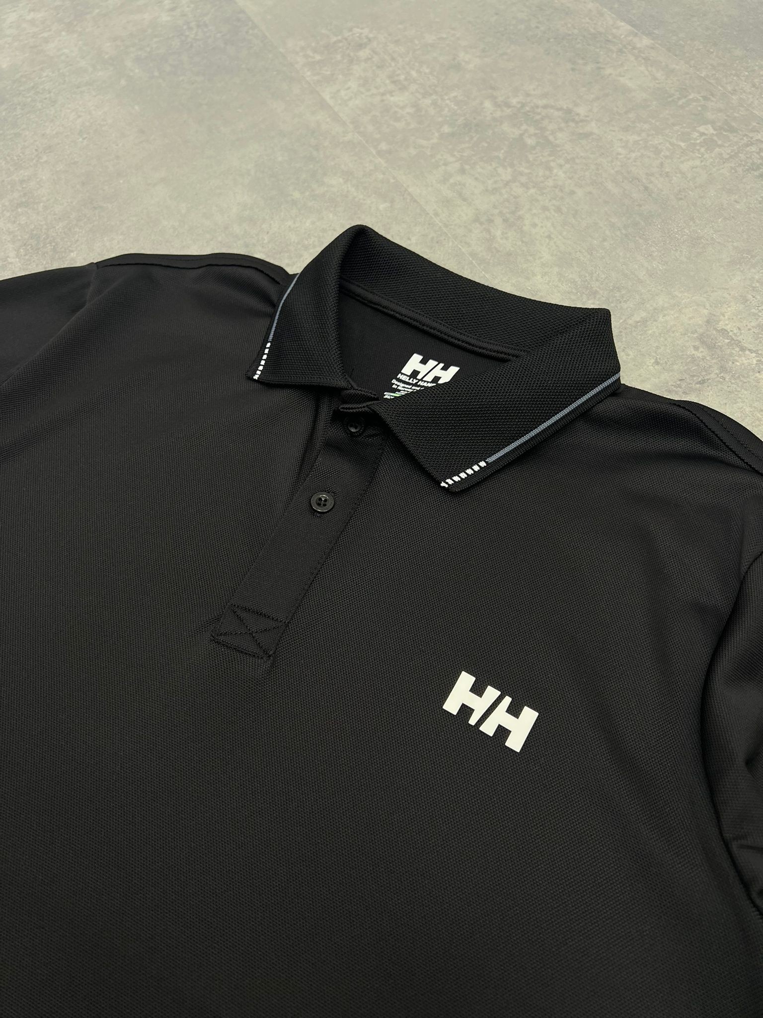 Yeni Sezon Basic Mini Logo Clima Cool (Nefes Alan) Polo Yaka Black  T-shirt
