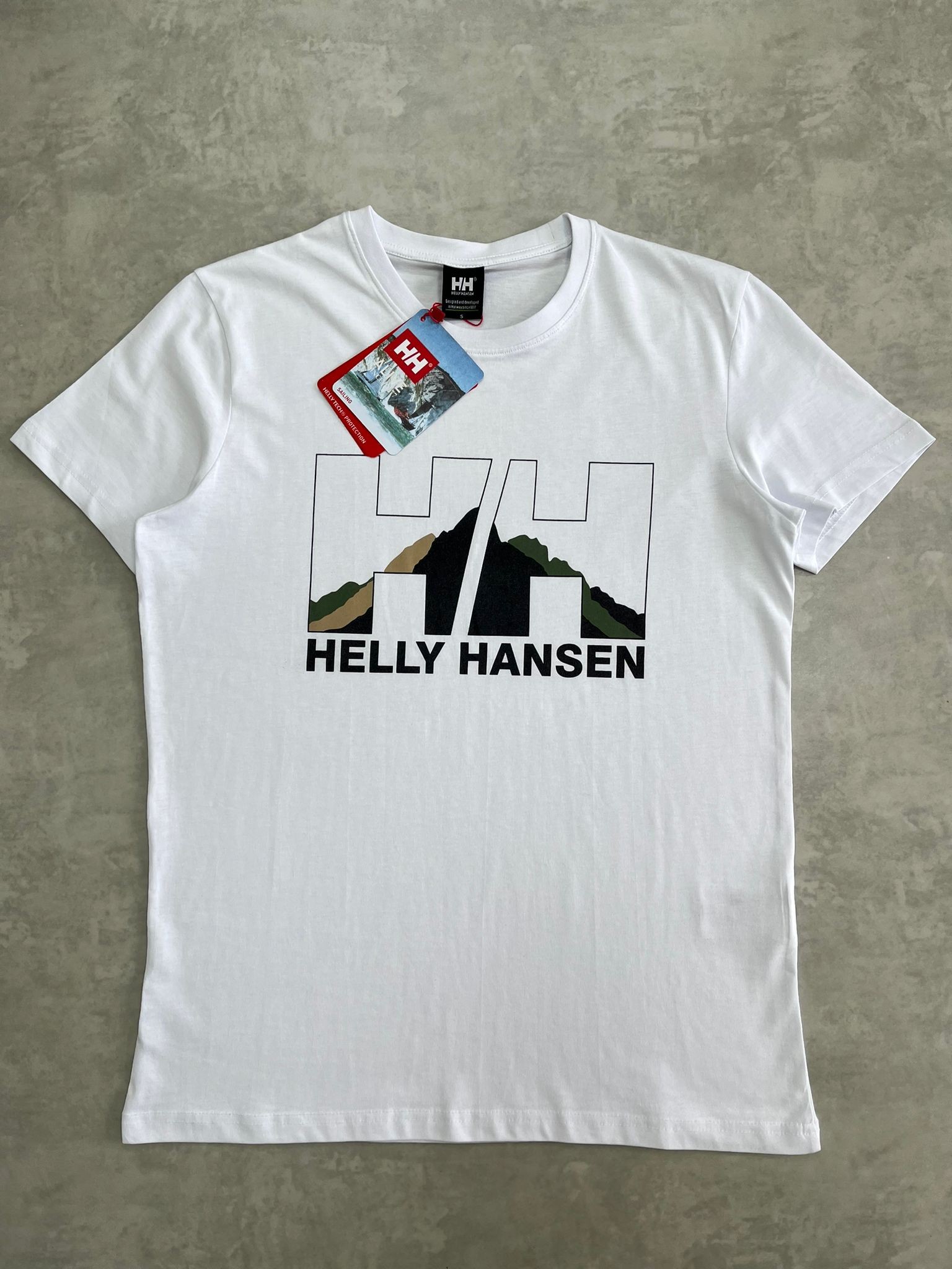 Herb Mountain  Mid Logo White  T-shirt