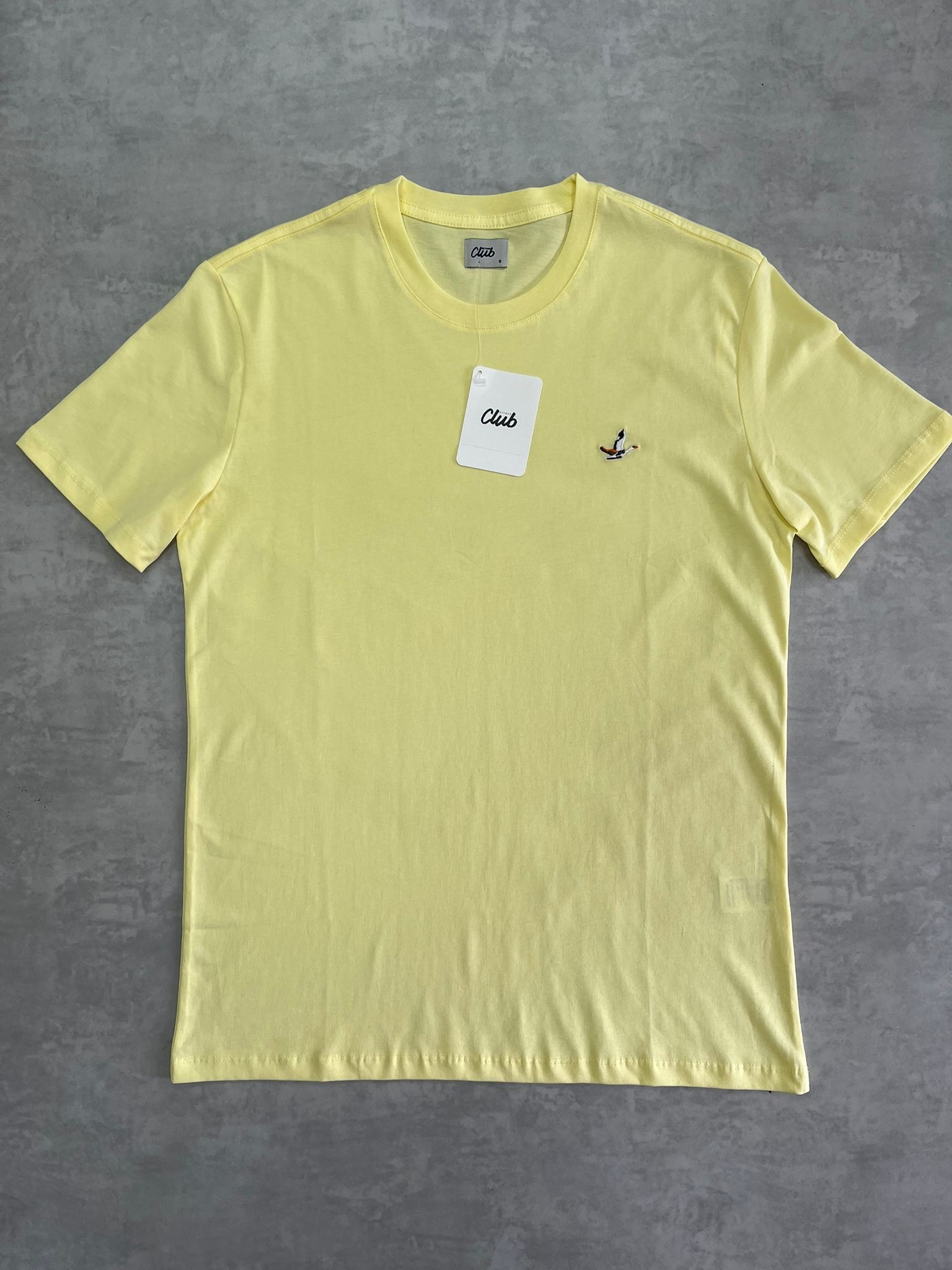 Yeni Sezon Classic Mini Logo Sarı Basic T-shirt