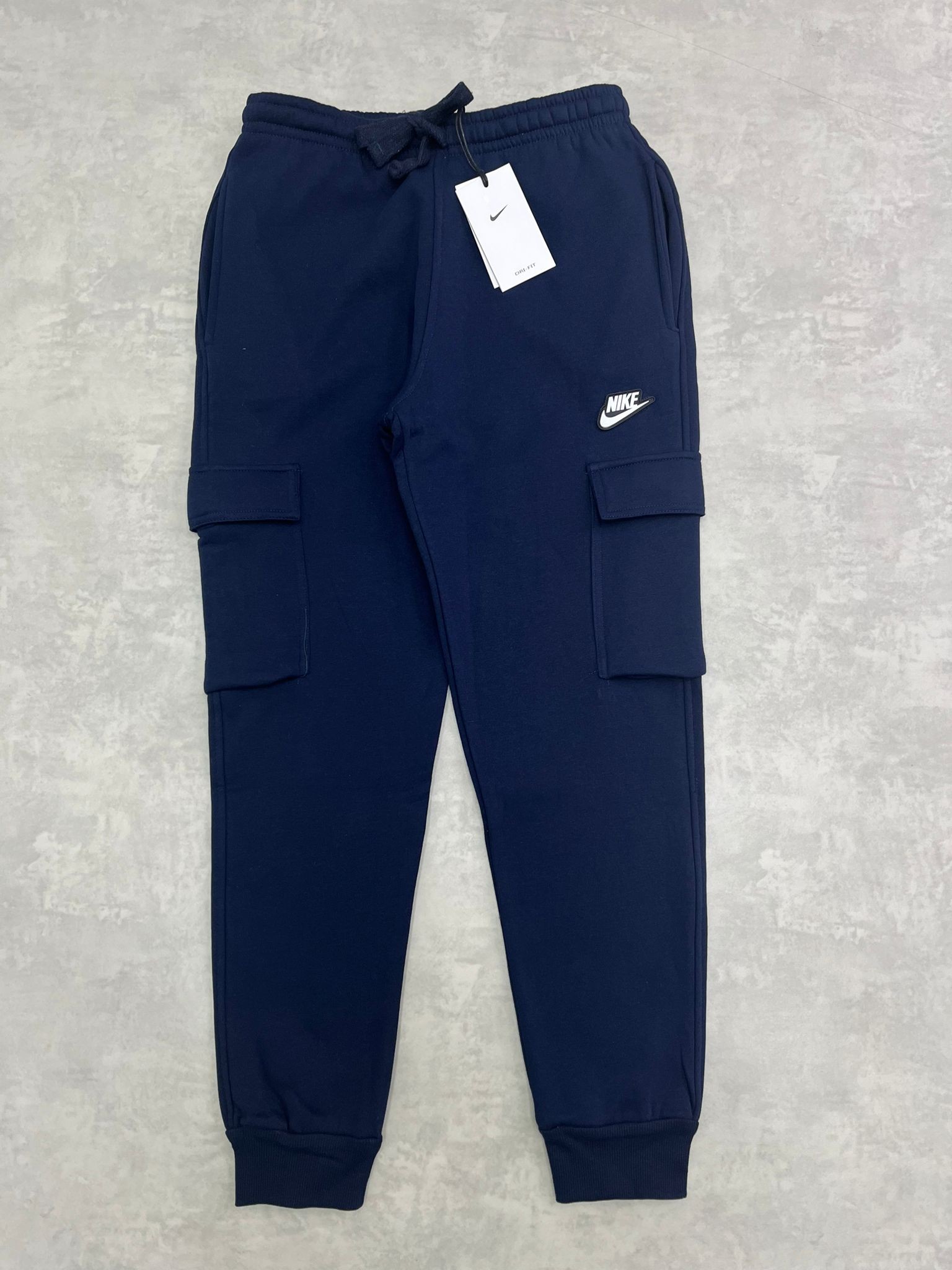 Yeni Sezon Patch Logo Üç İplik Şardonlu Kışlık Navy Blue Eşofman Altı