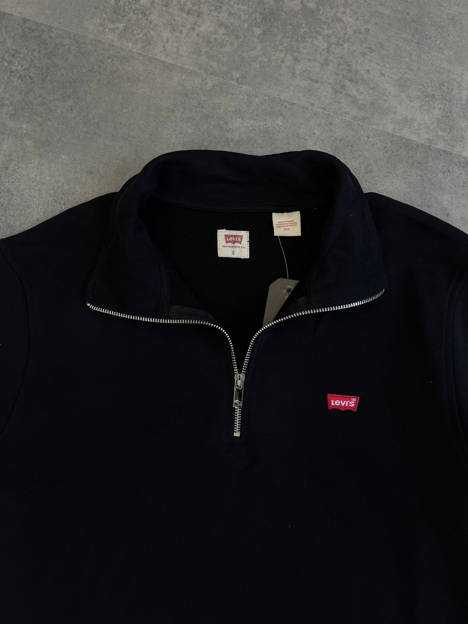 Yeni Sezon Yarım Fermuarlı Basic Mini Logo Sweatshirt