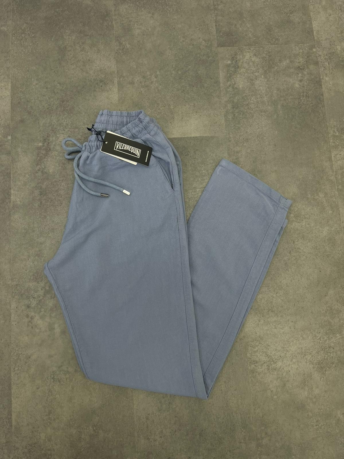 Yazlık Yeni Sezon Ham Keten Blue  Pantalon