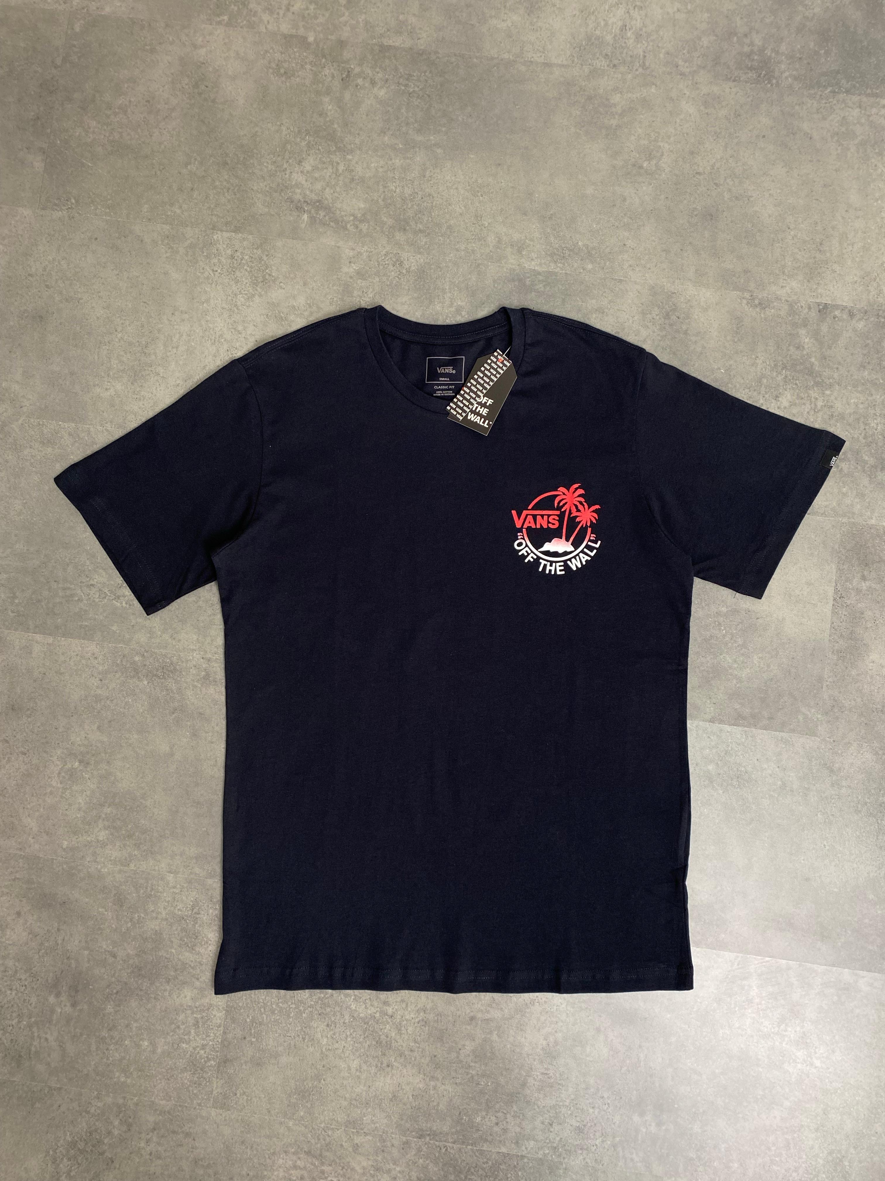 Yeni Sezon Basic Palm Off The Wall Print T-shirt - LACİVERT