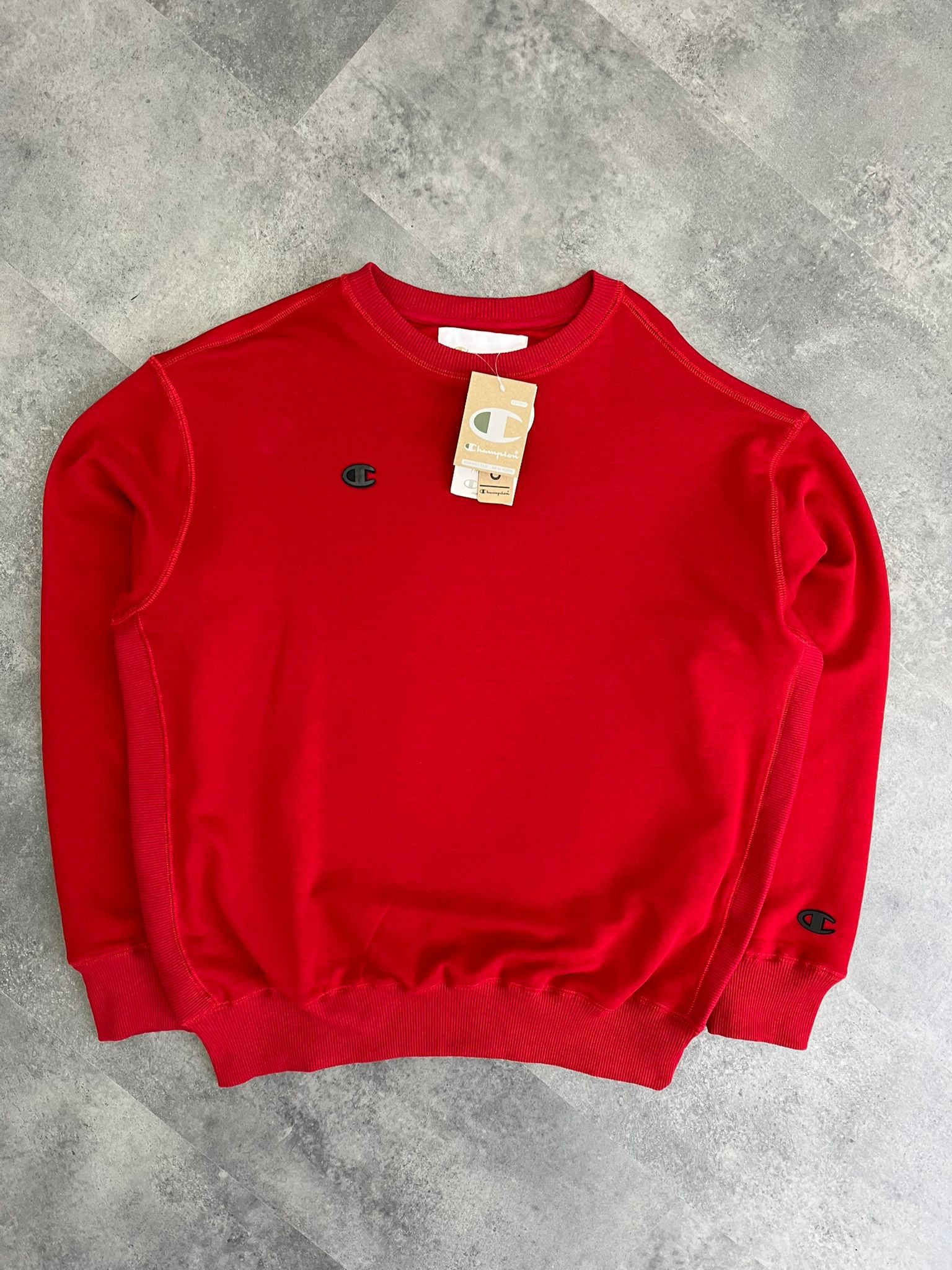 Yeni Sezon Basic Mini Logo Classic Sweatshirt - KIRMIZI