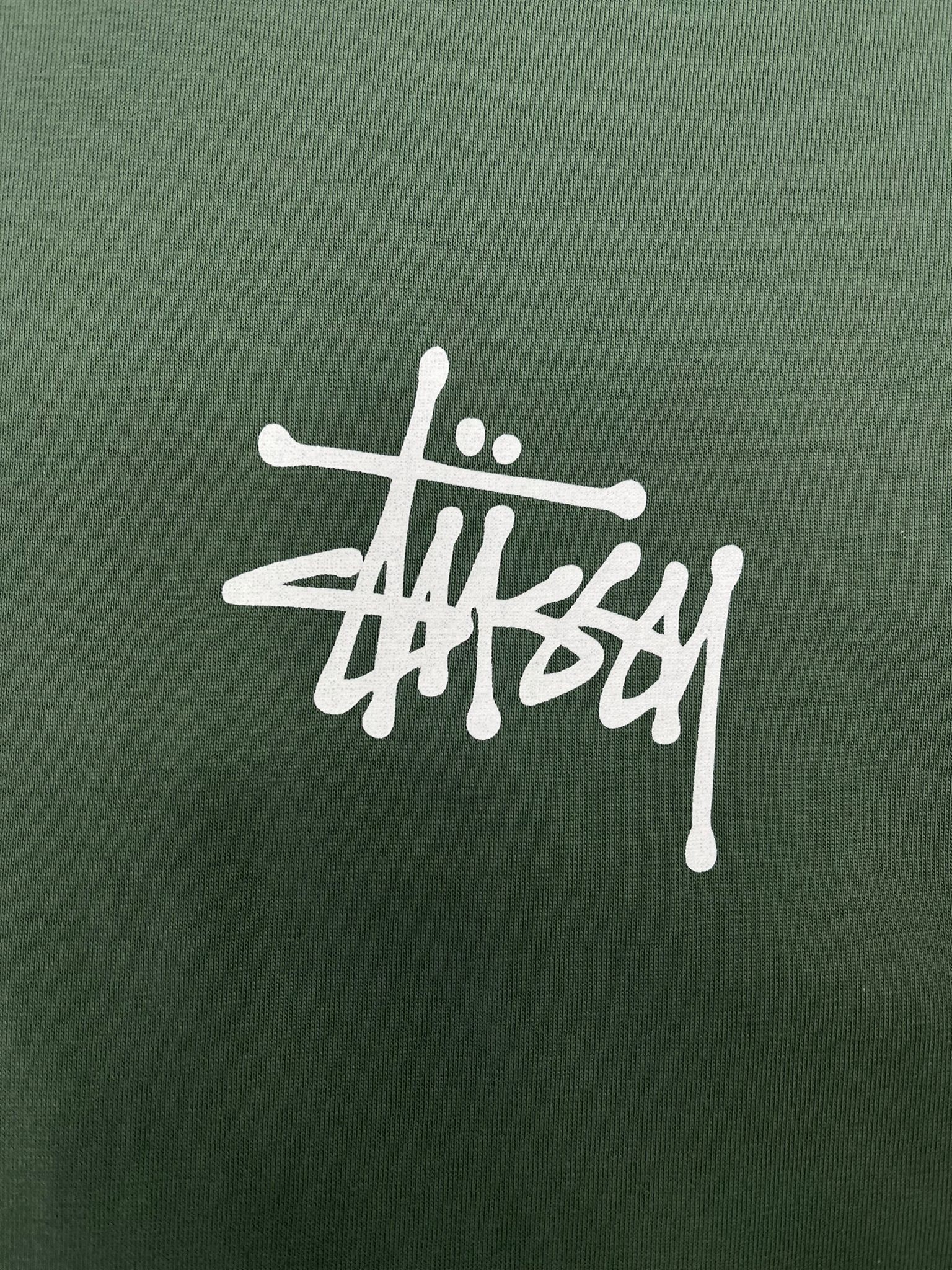 Yeni Sezon Stussy Back To Print Logo Green  Relax Fit T-shirt