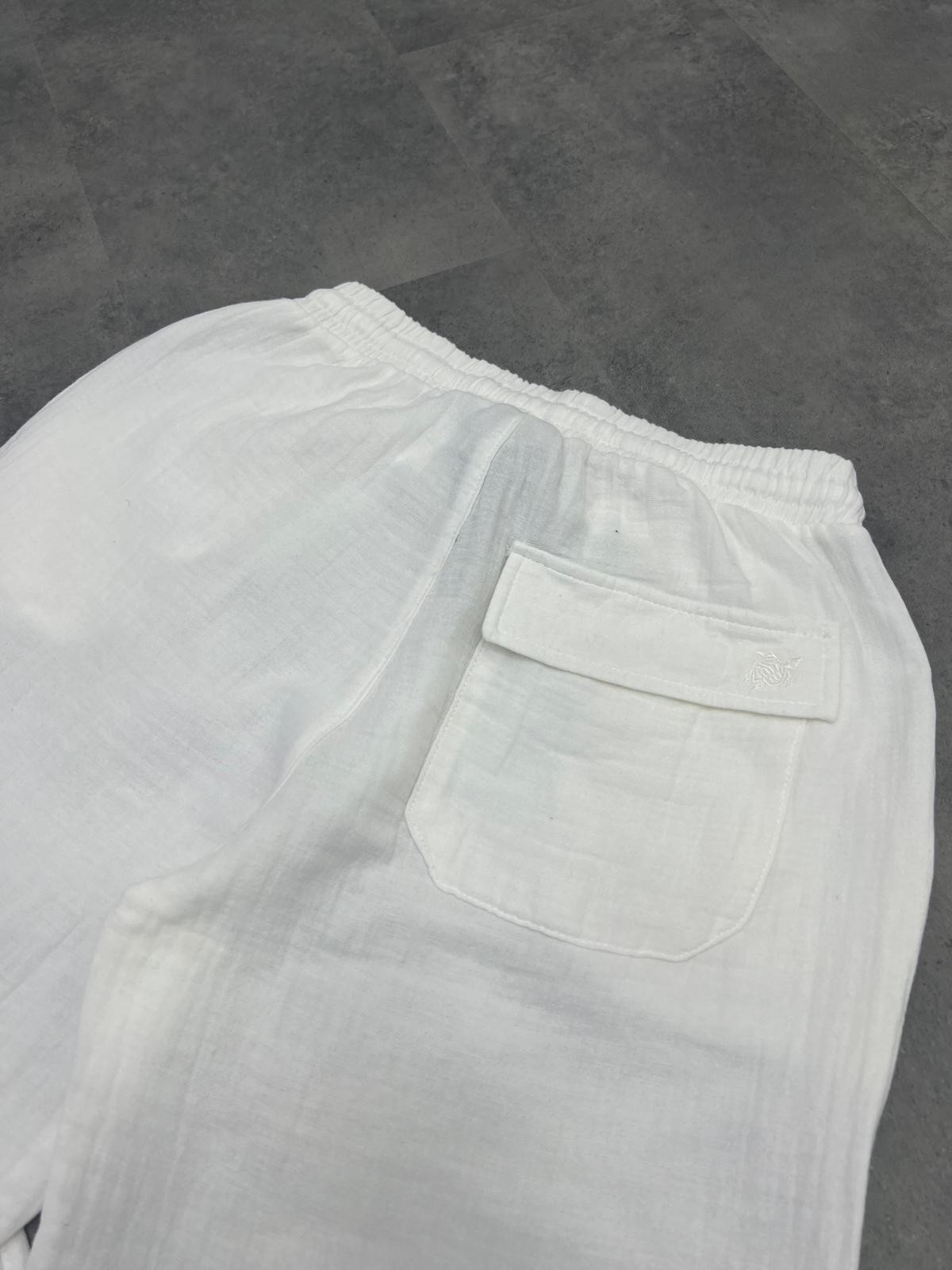 Yazlık Yeni Sezon Beyaz Müslin Pantalon