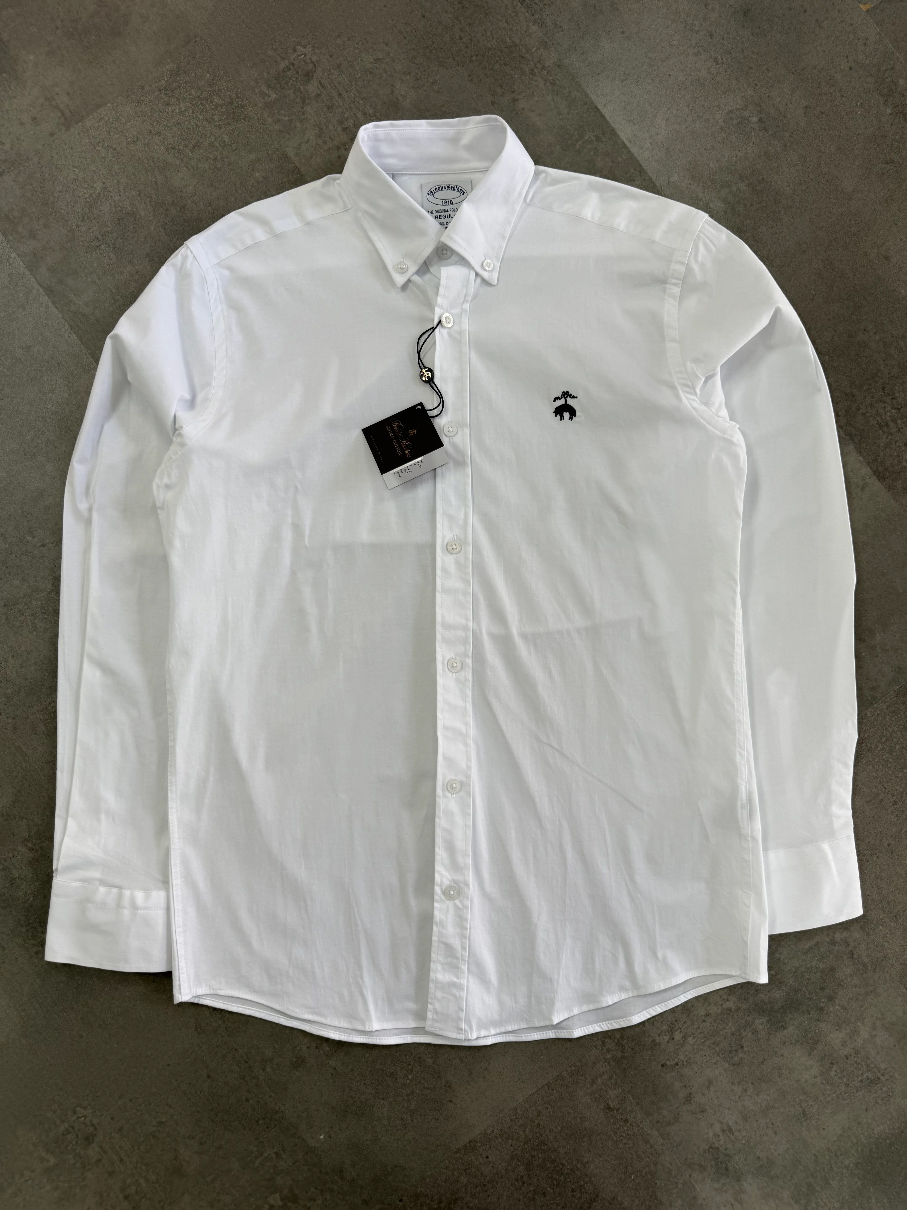 Yeni Sezon Premium Mini Logo Kışlık Oxford Gömlek Gömlek - BEYAZ