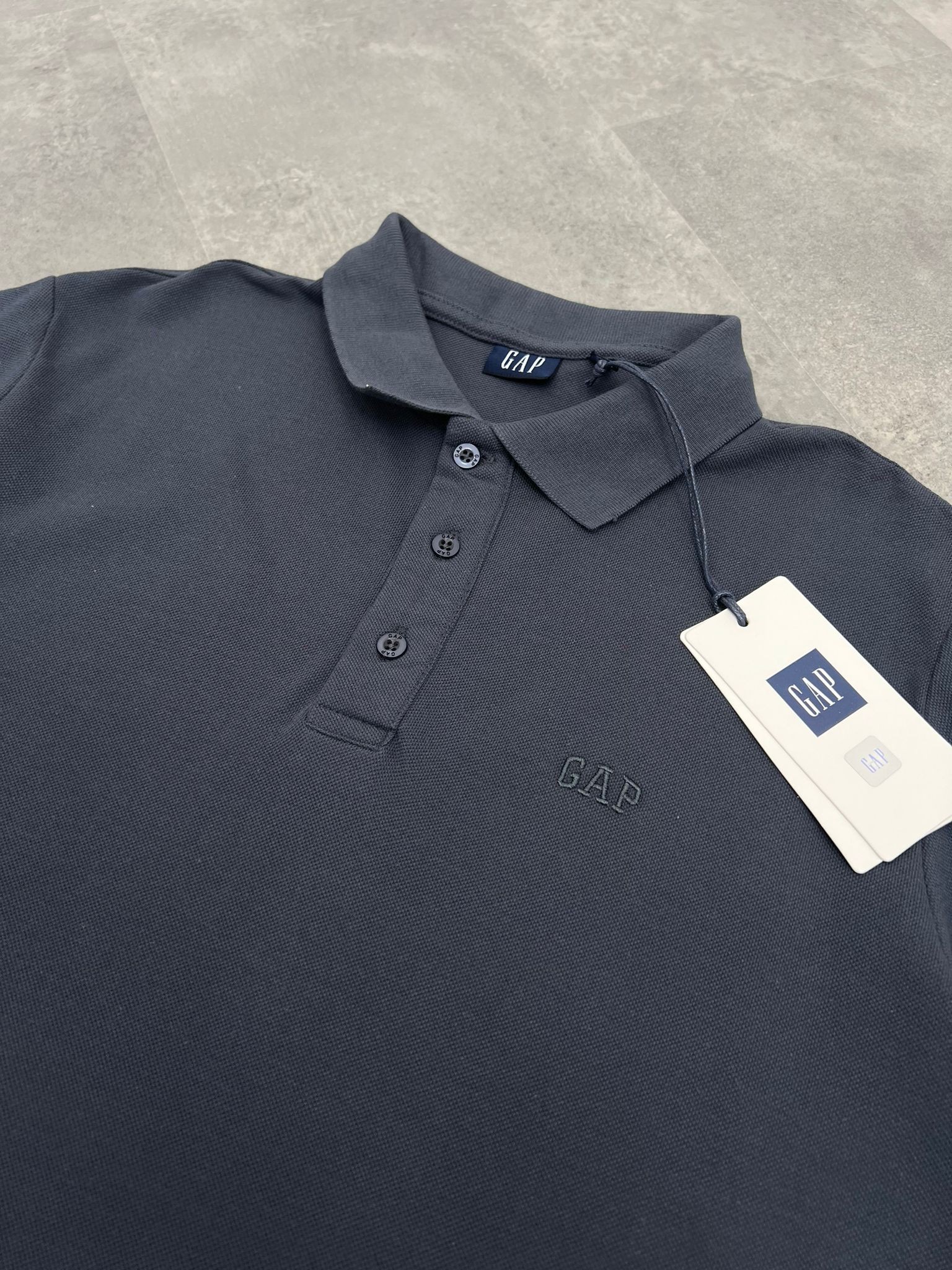 Yeni Sezon Ton To Tone Polo Yaka Antrasit T-shirt
