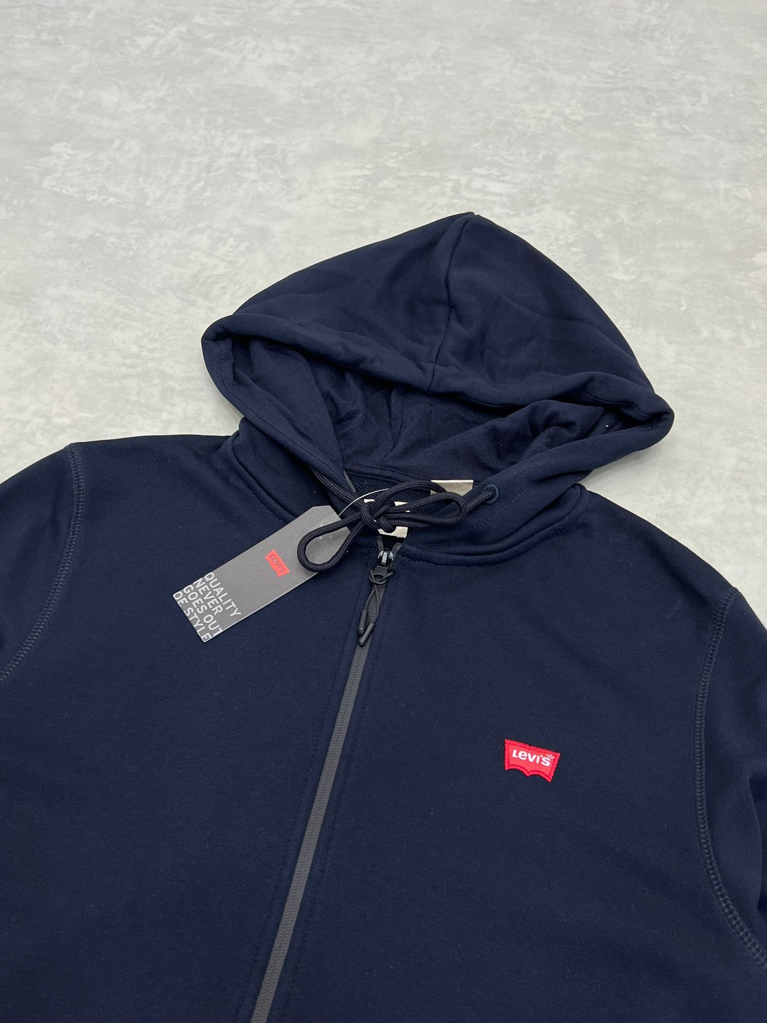 Tam Fermuarlı Patch Mini Logo Navy Blue Ceket