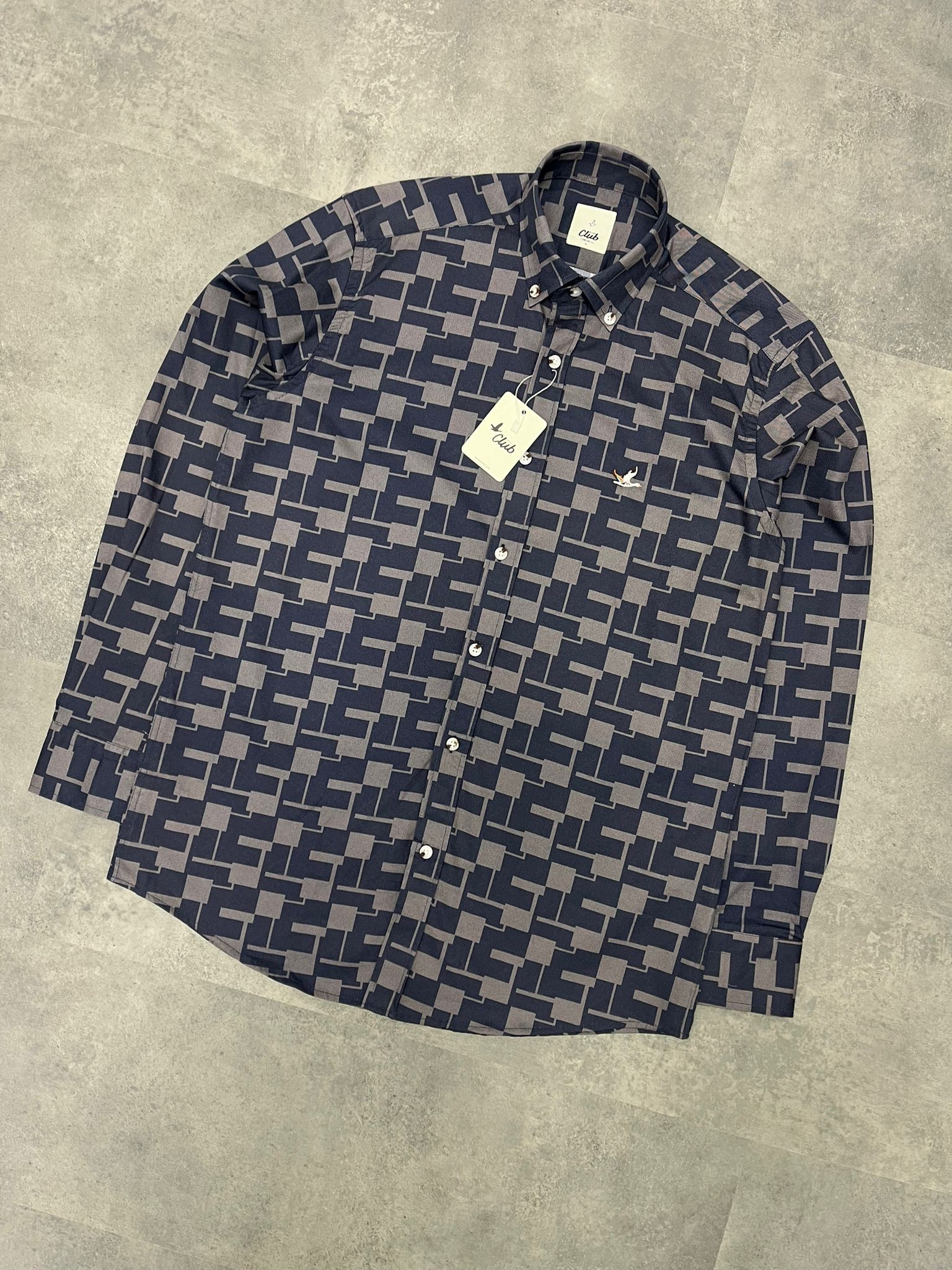 Yeni Sezon Oxford Kareli Desenli Black/Antrasit  Gömlek