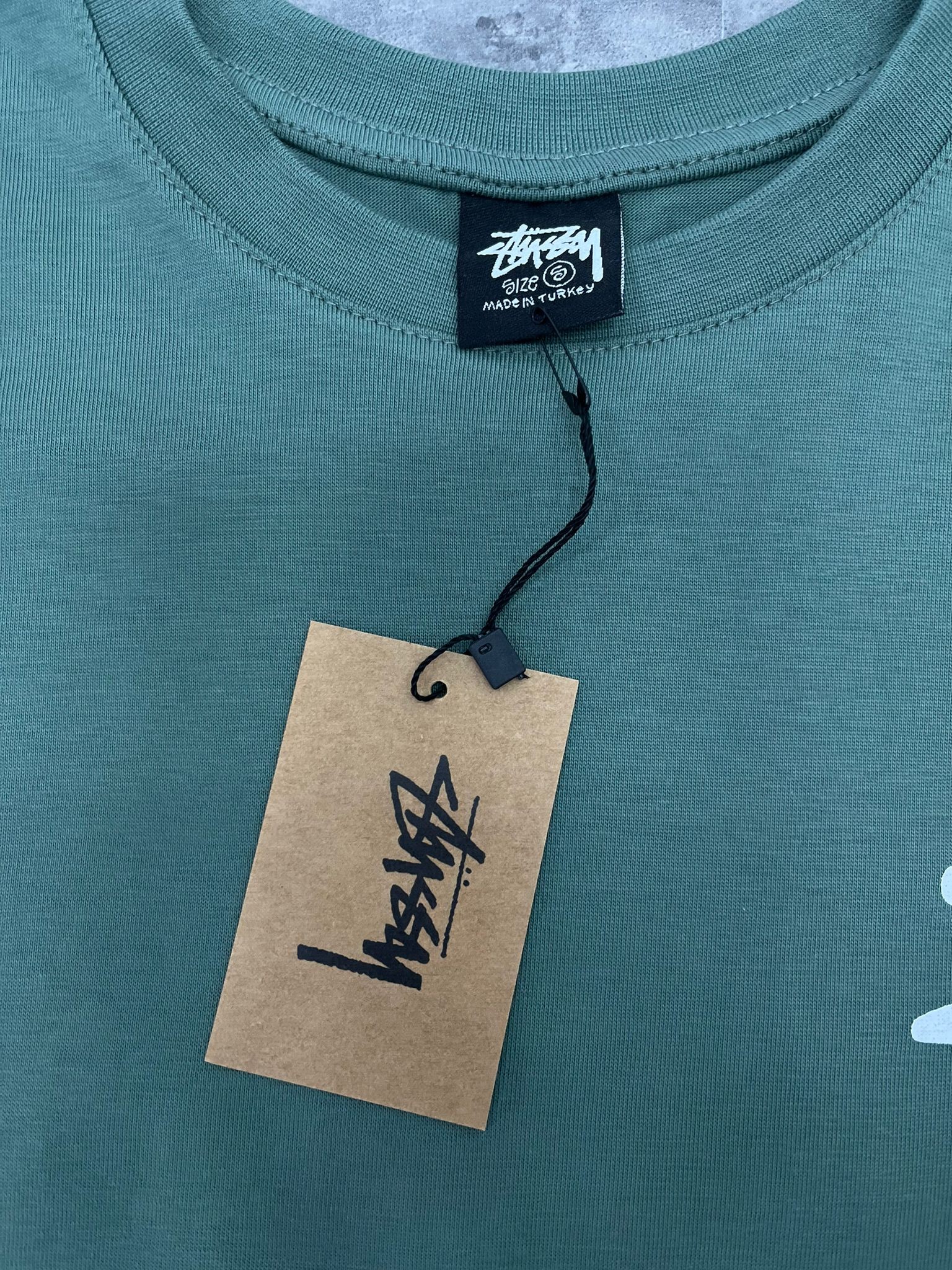 Yeni Sezon Stussy Back To Print Logo Green  Relax Fit T-shirt