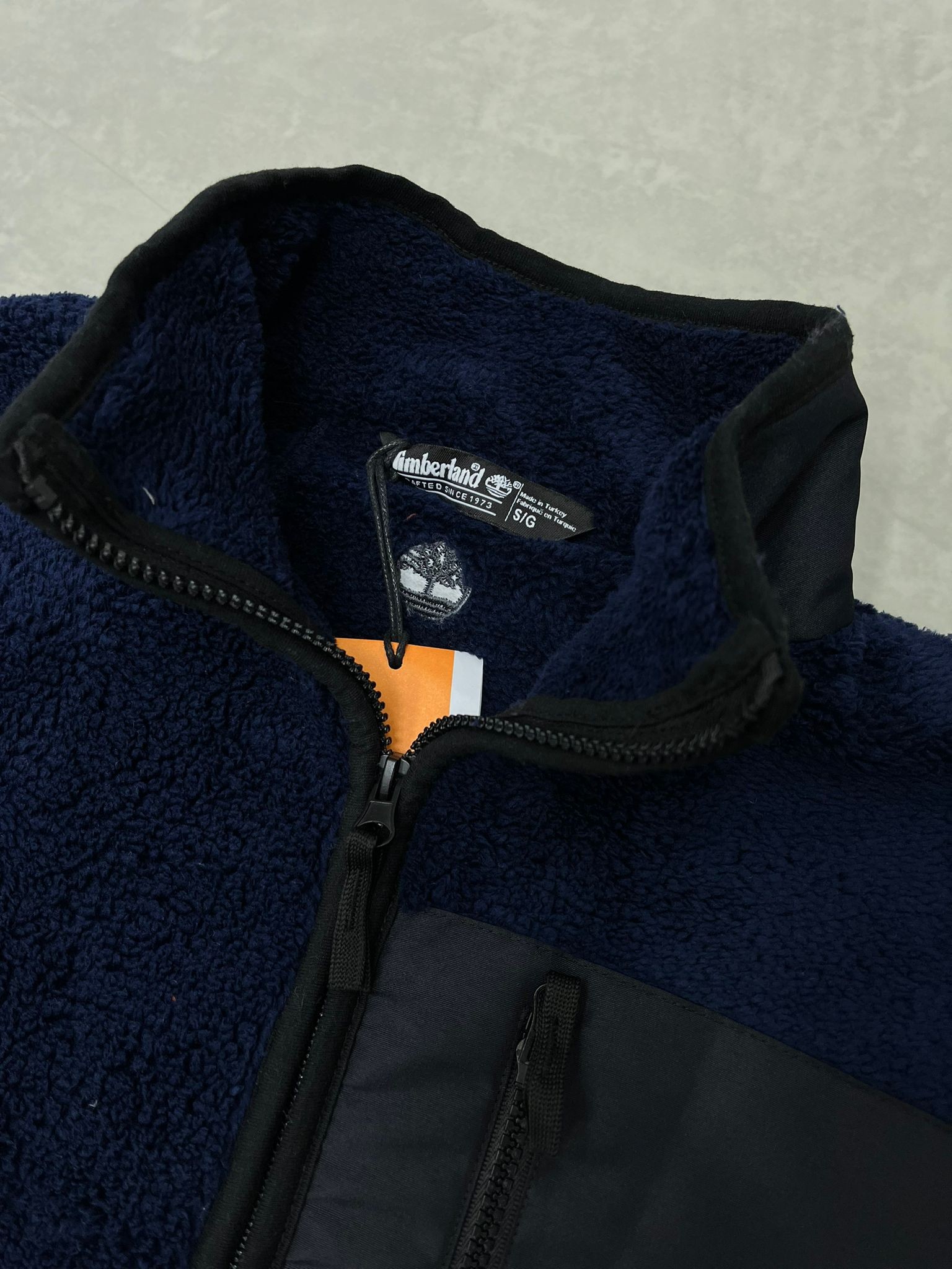 Yeni Sezon Tam Fermuarlı Kaplamalı Peluş Navy Blue Ceket 