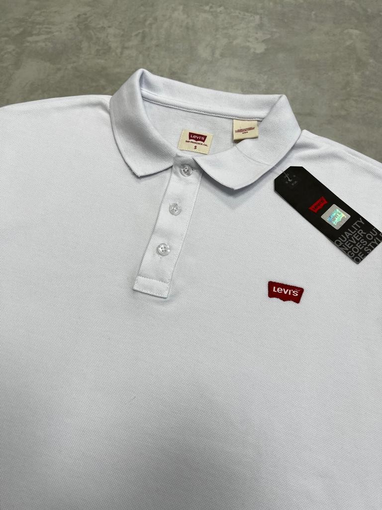 Classic Logo Basic White Polo Yaka T-shirt