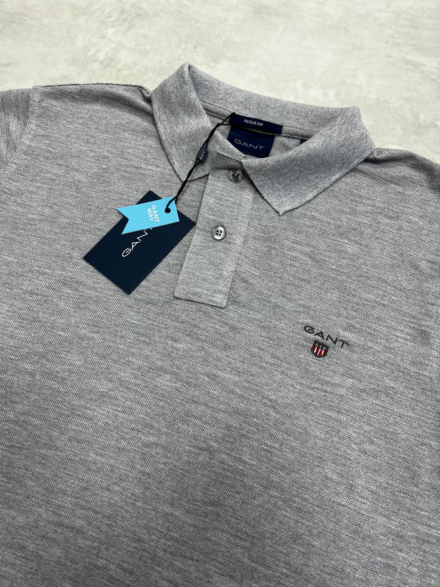 Classic Ceest Logo Basic Gray Polo Yaka T-shirt