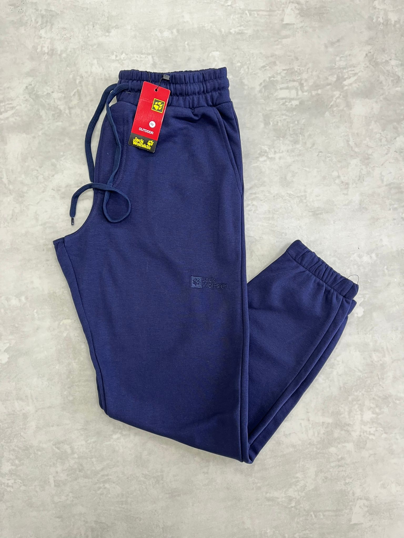 Nakış Logo Regular Şardonsuz Navy Blue Eşofman Altı