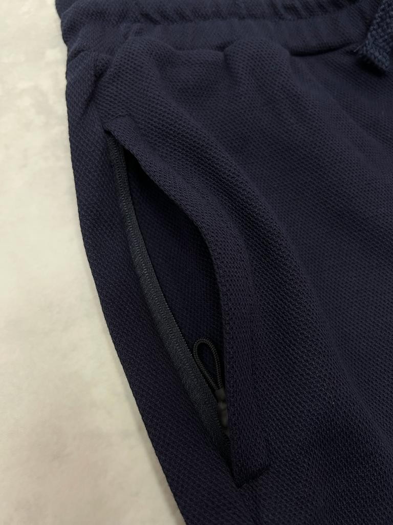 Örgü Kumaş Classic  Nakış Arma  Logo  Navy Blue  Şort 
