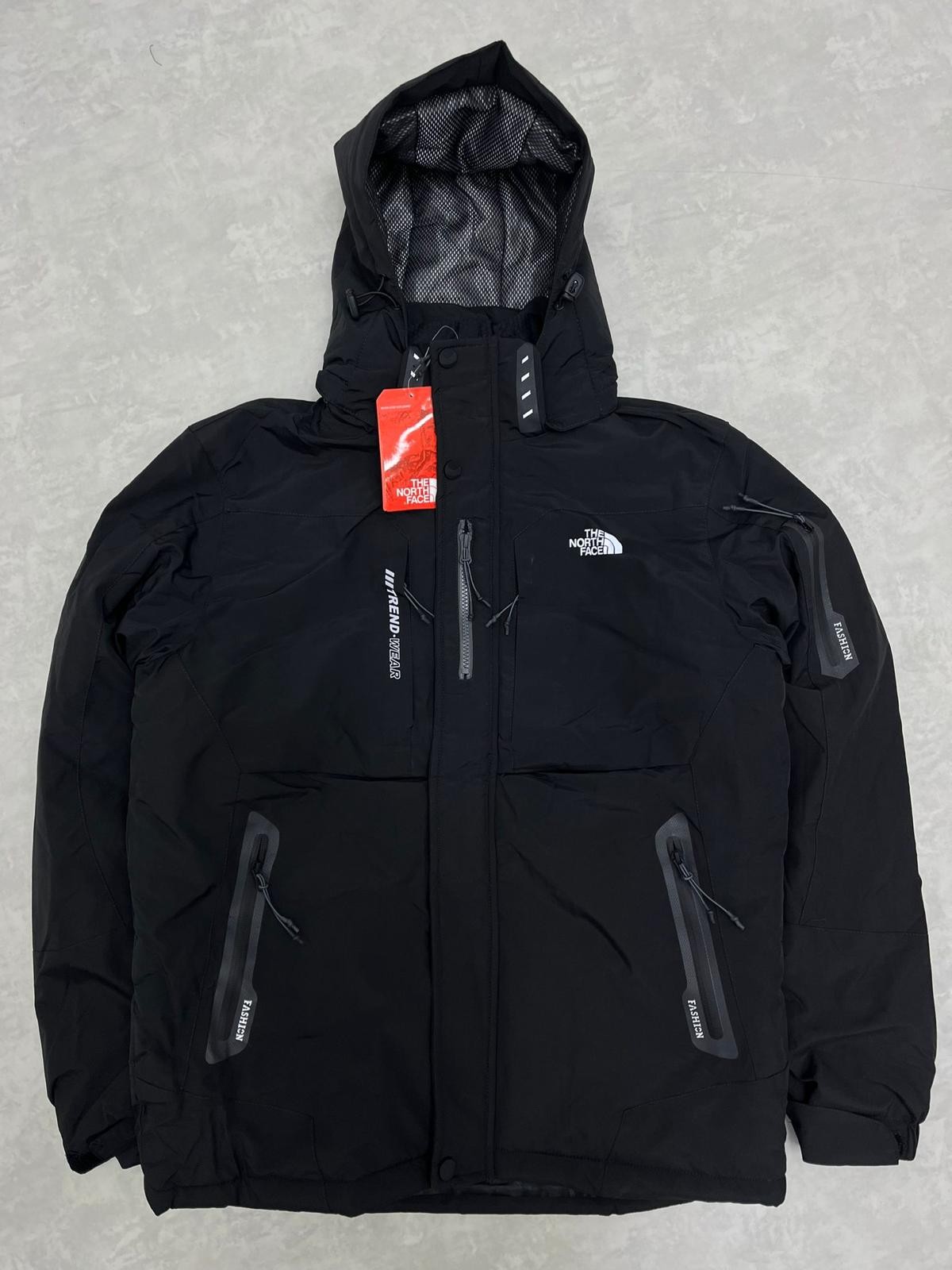 Classic Cep Detaylı İthal WaterProof Şişme Bel Destekli Black Termal Astarlı Mont