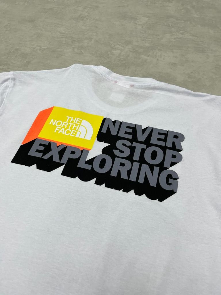 Never Stop Exploring White T-shirt