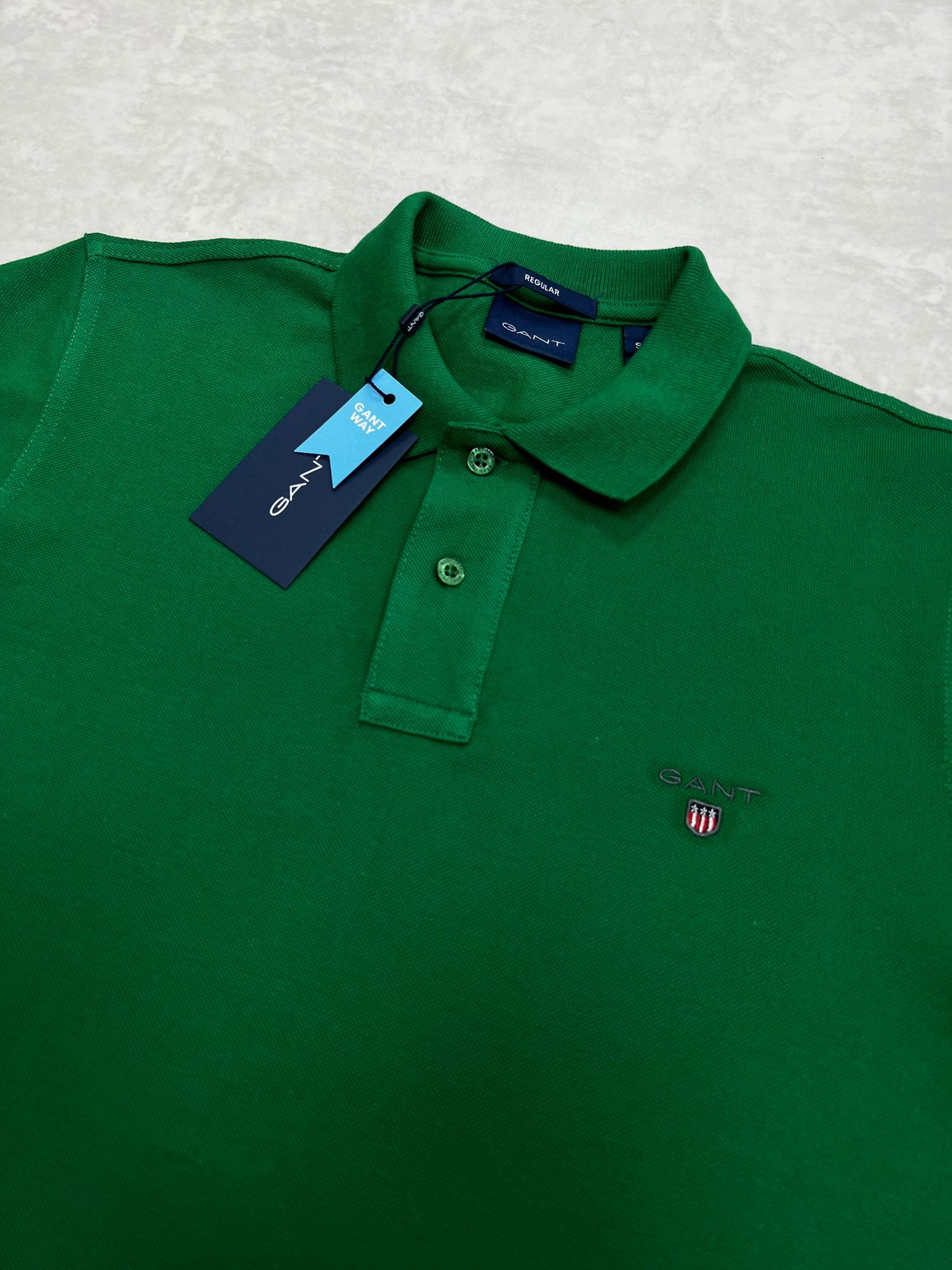 Classic Ceest Logo Basic Green Polo Yaka T-shirt