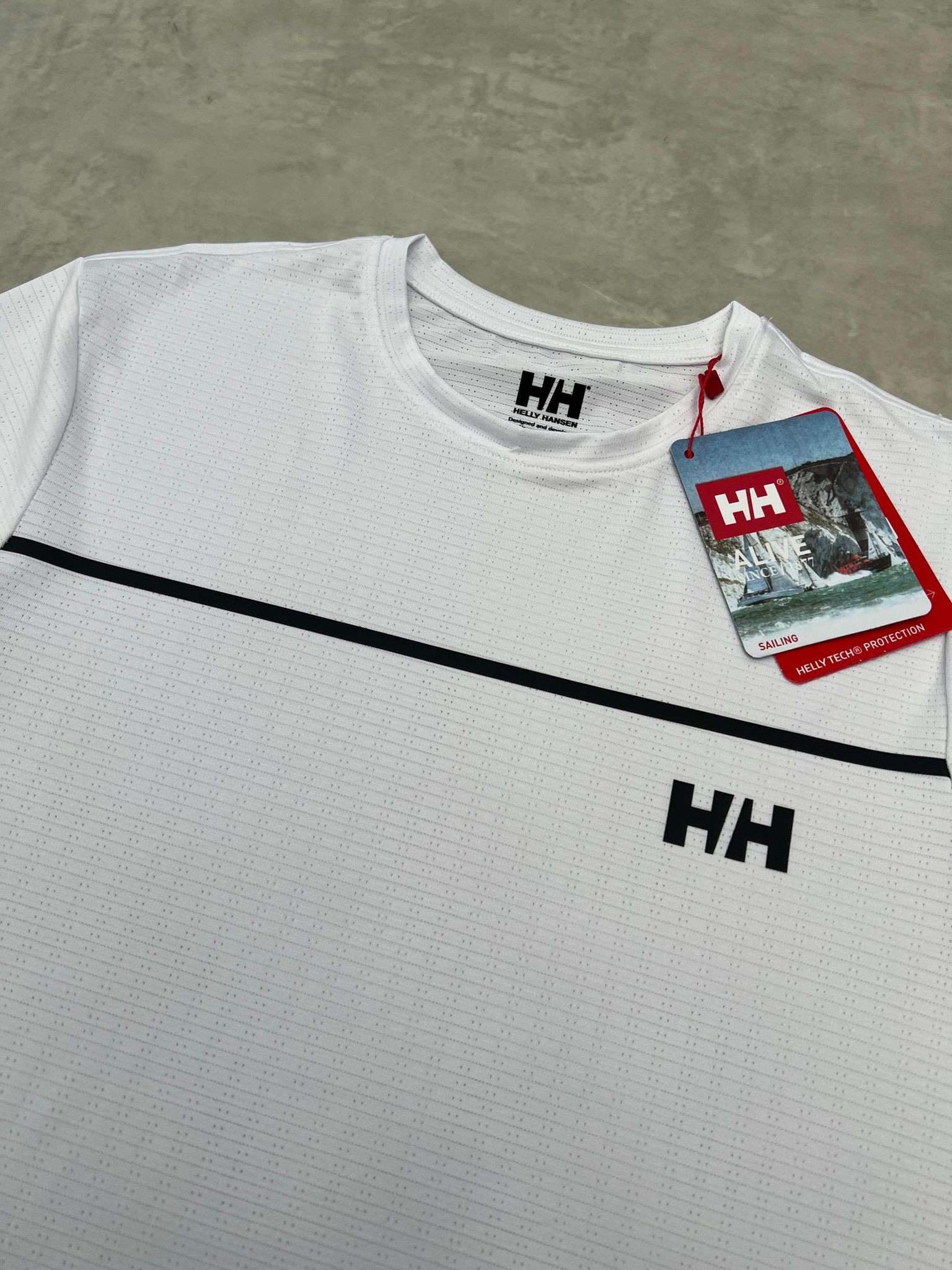 Şeritli Clima Cool ( Nefes Alan) White  T-shirt