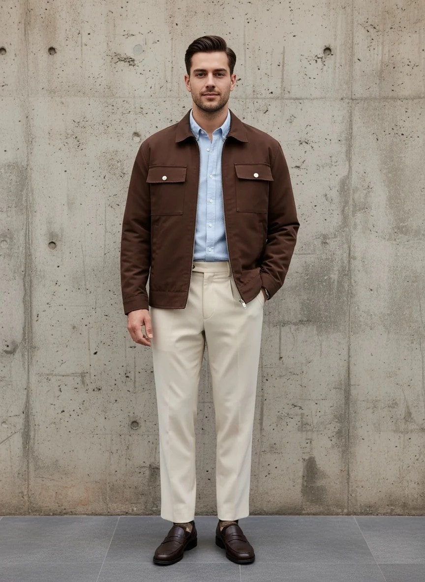 Yeni Sezon Kadife İtalyan Özel Seri Cepli Astarlı Casual Ceket - KAHVERENGİ