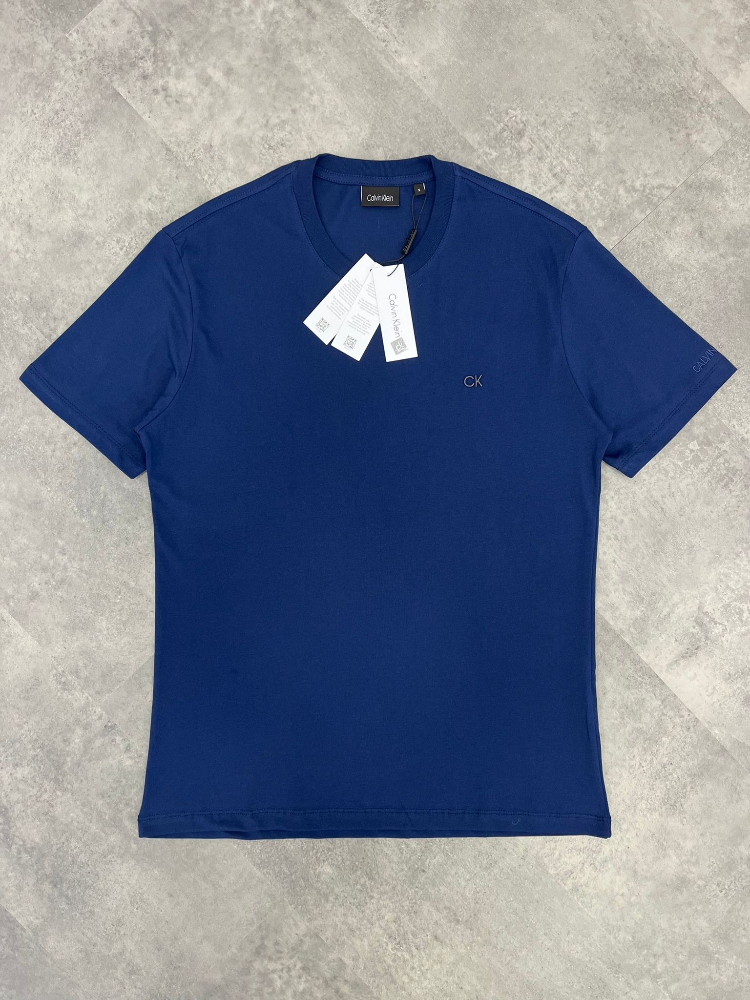 Yeni Sezon Basic Mini Logo Ceast Kumaş Navy Blue  T-shirt