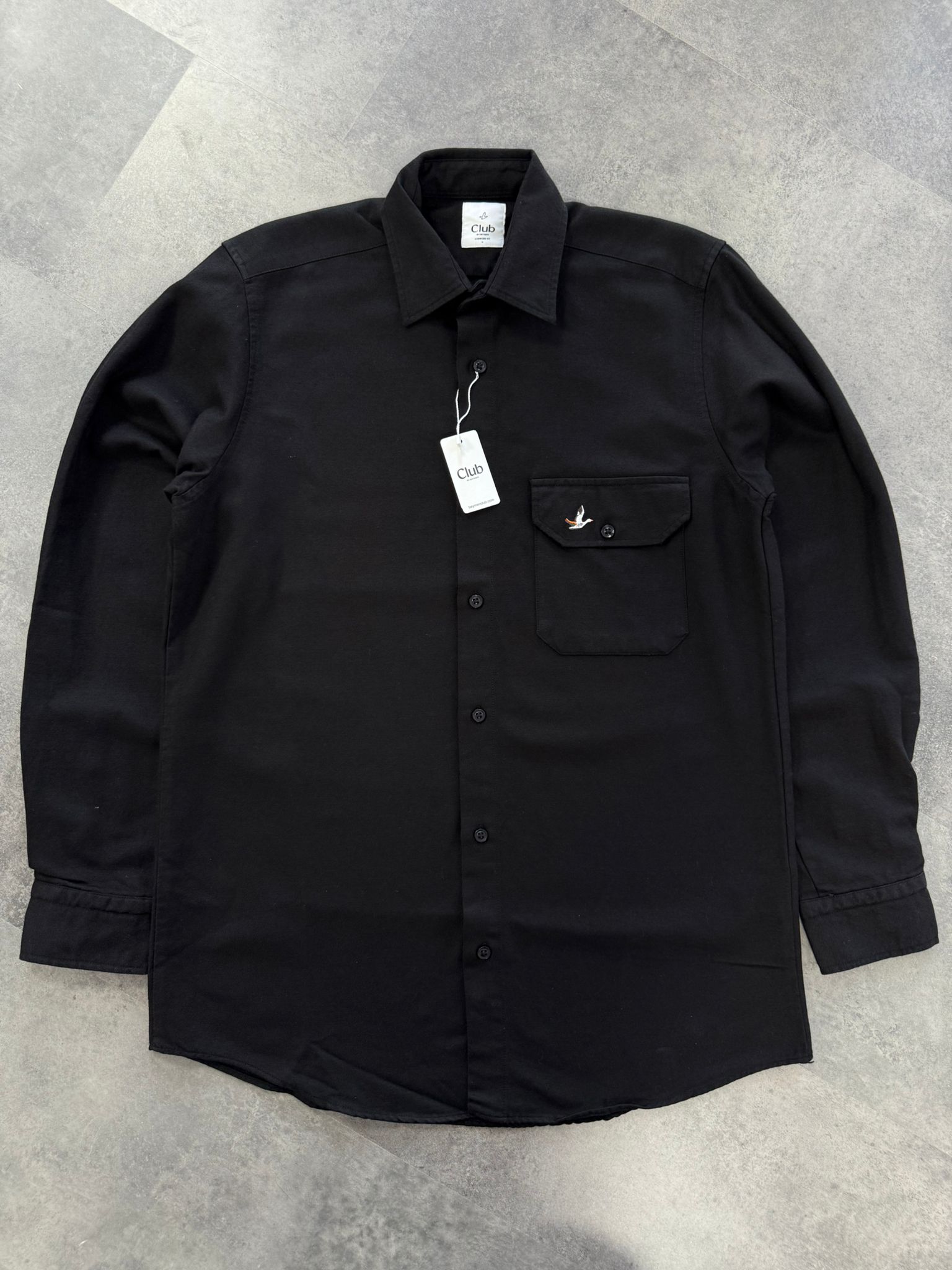 Yeni Sezon Classic Logo Gabardin Kışlık Gömlek - SİYAH