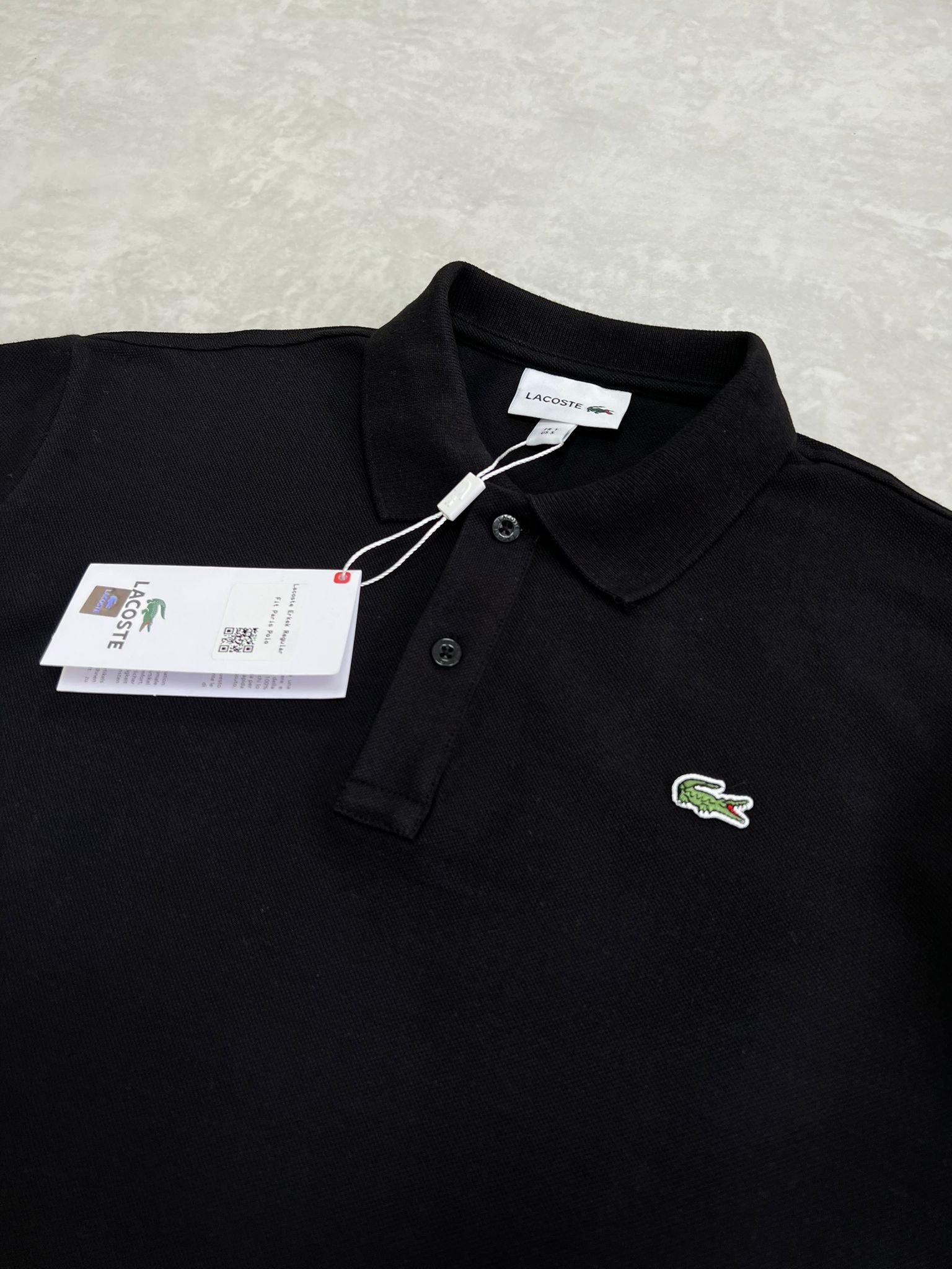 Classic Patch Mini Logo Polo Yaka Black T-shirt