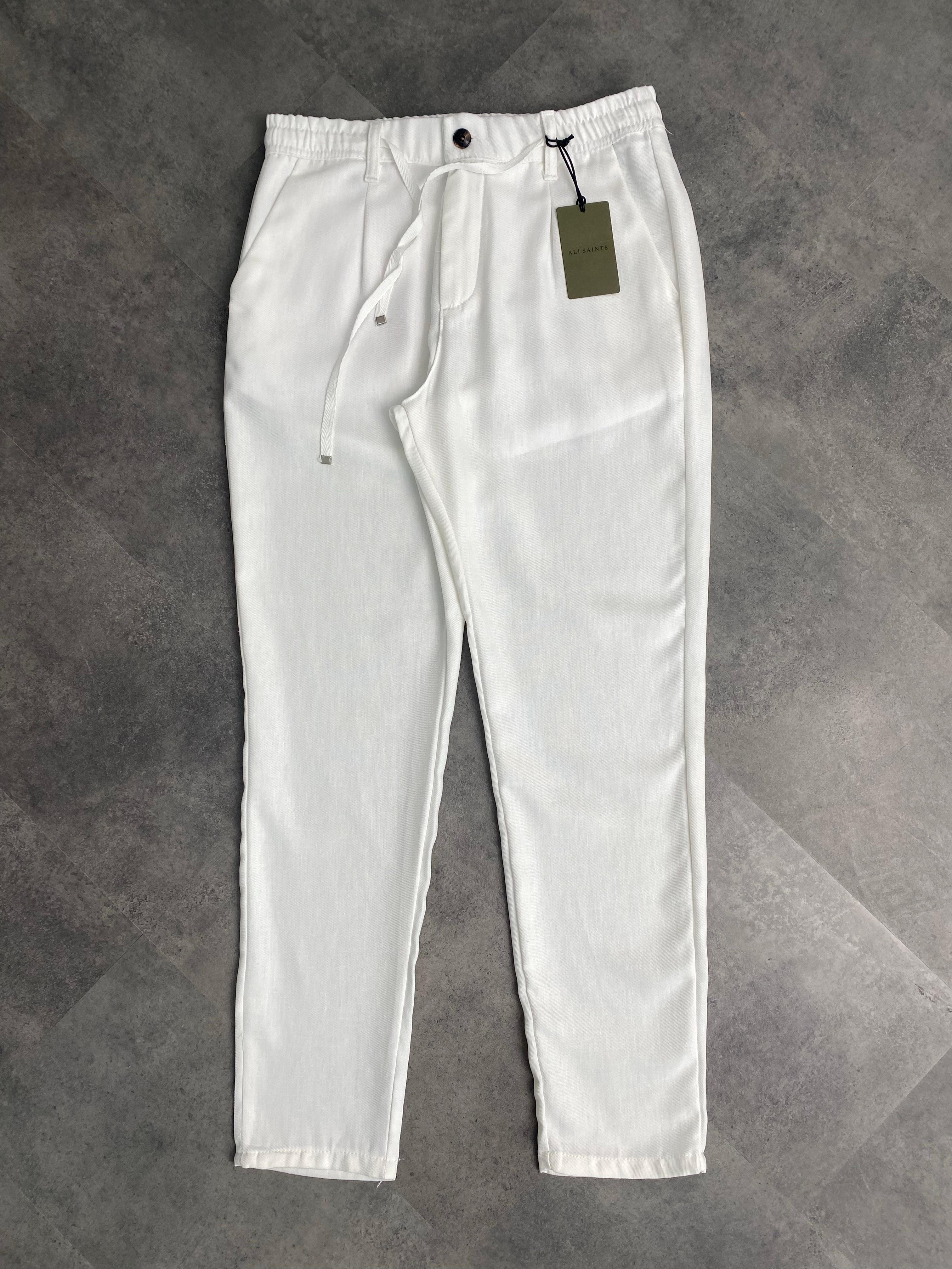 Yeni Sezon Premium Classic Casual Ham  Keten Pantolon - BEYAZ