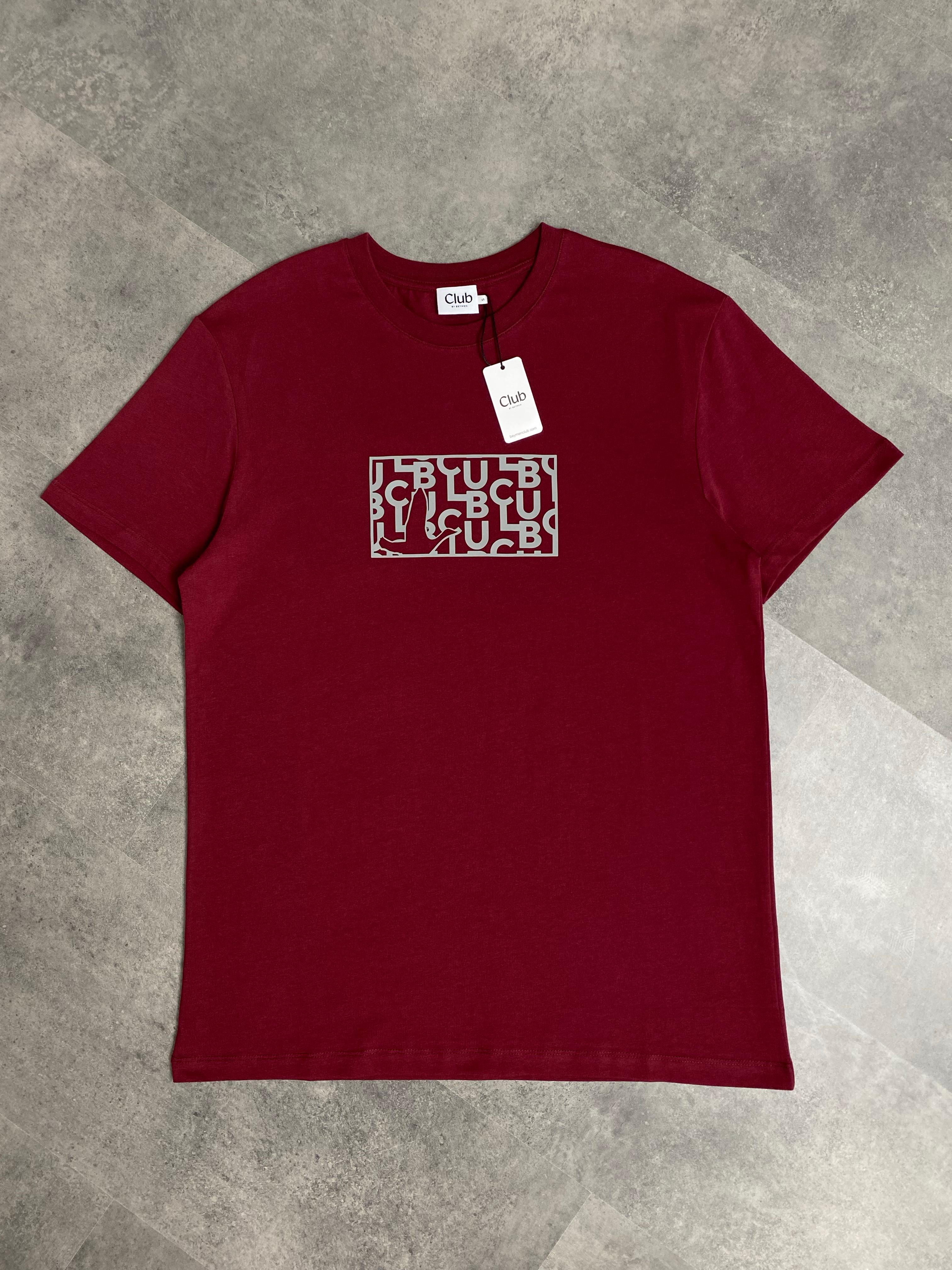Yeni Sezon Özel Seri Embossed Logo T-shirt - BORDO