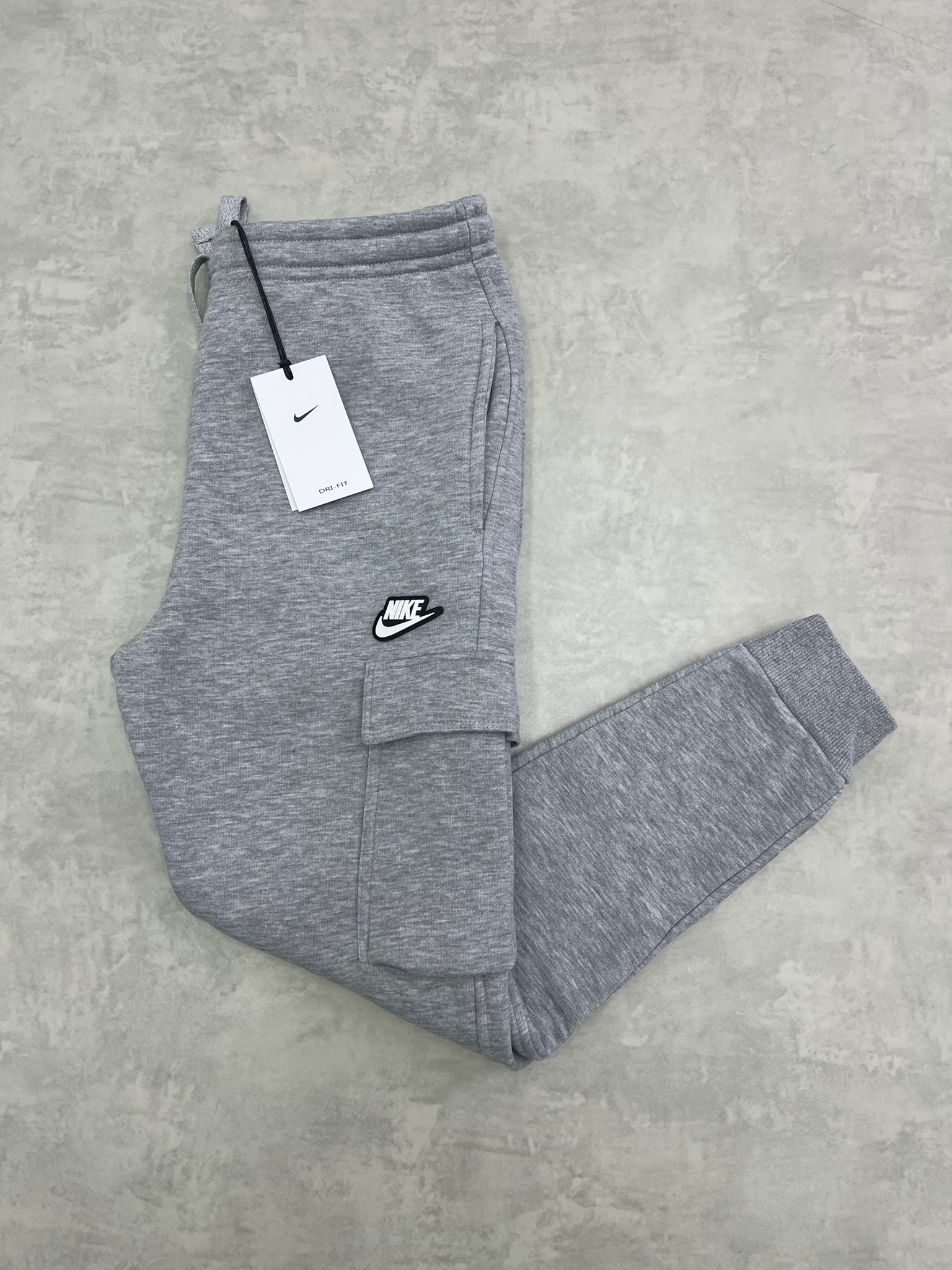 Yeni Sezon Patch Logo Üç İplik Şardonlu Kışlık Gray Eşofman Altı