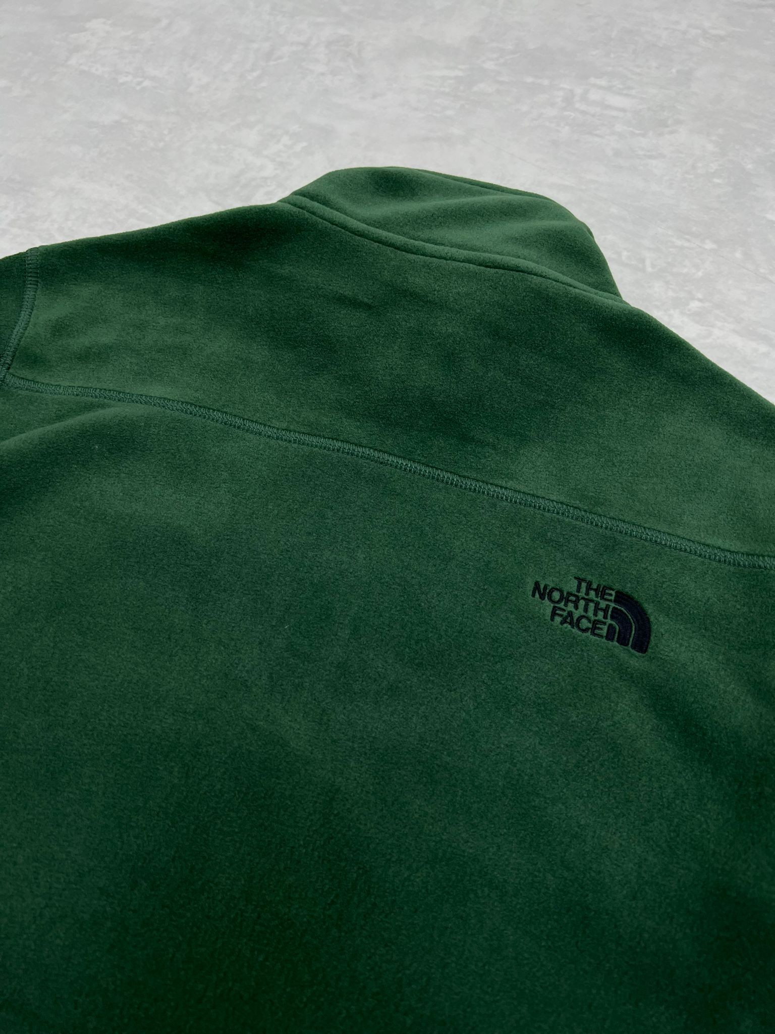 Yarım Fermuarlı Mini Logo Yeşil Polar