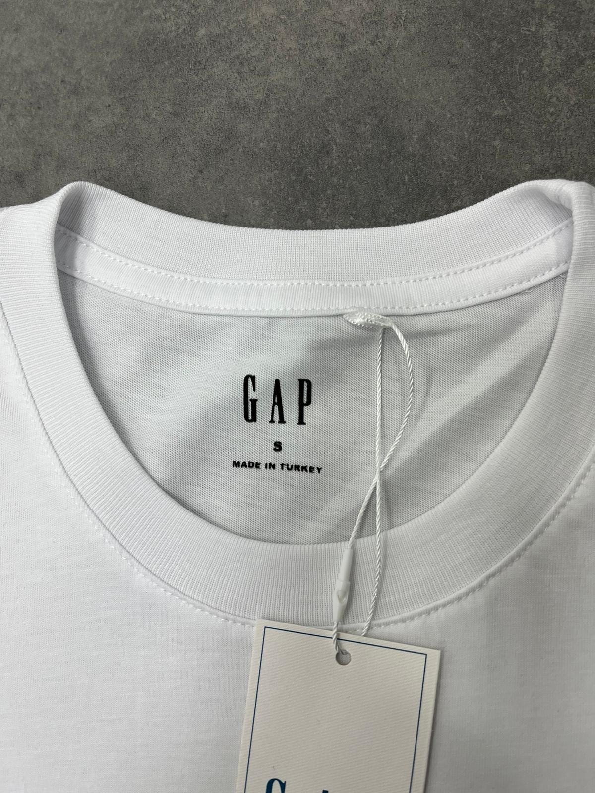 Yeni Sezon Basic Aplice Mini Logo White  T-shirt