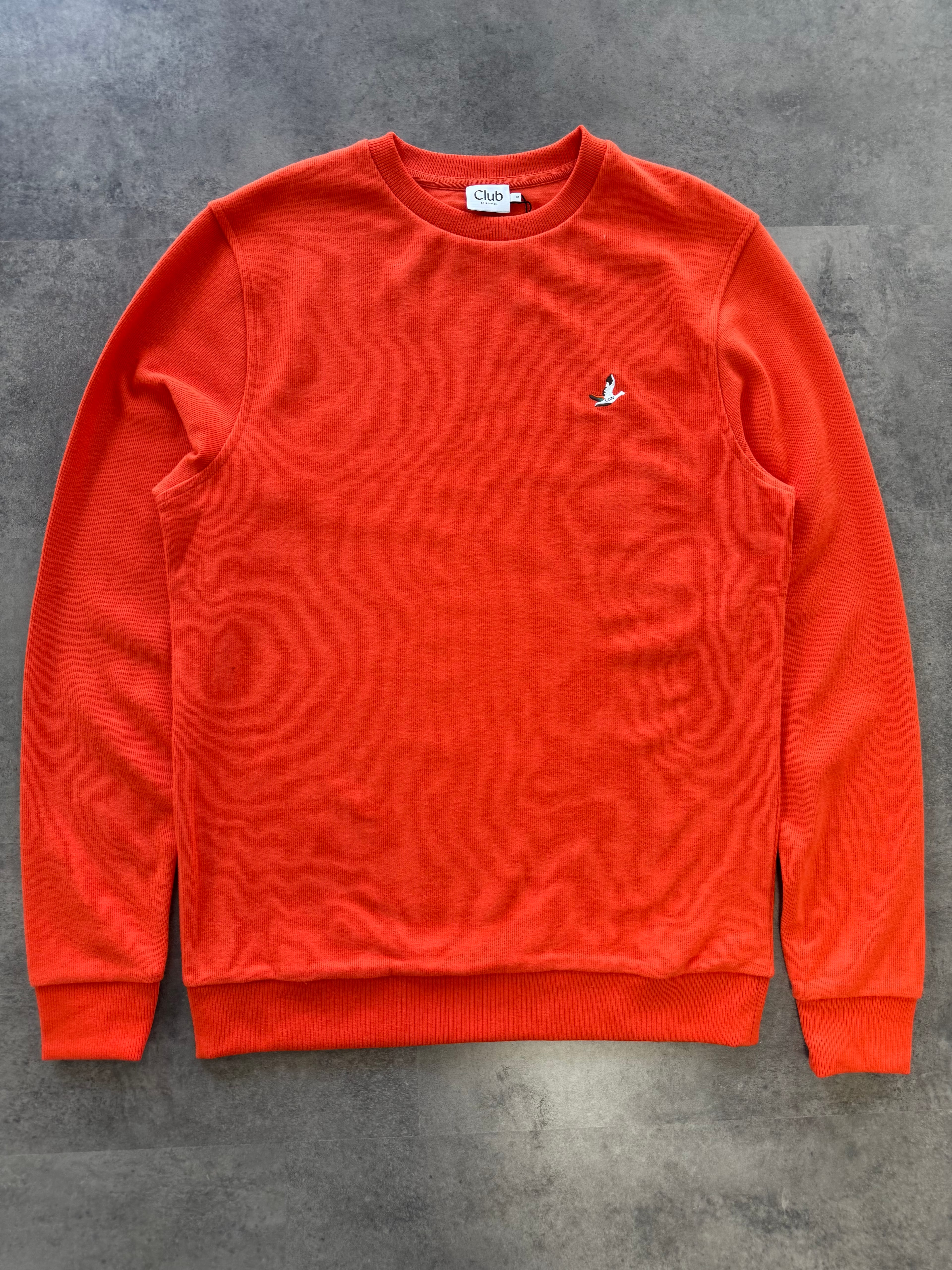 Yeni Sezon Premium Basic Mini Logo Selanik Sweatshirt - TURUNCU