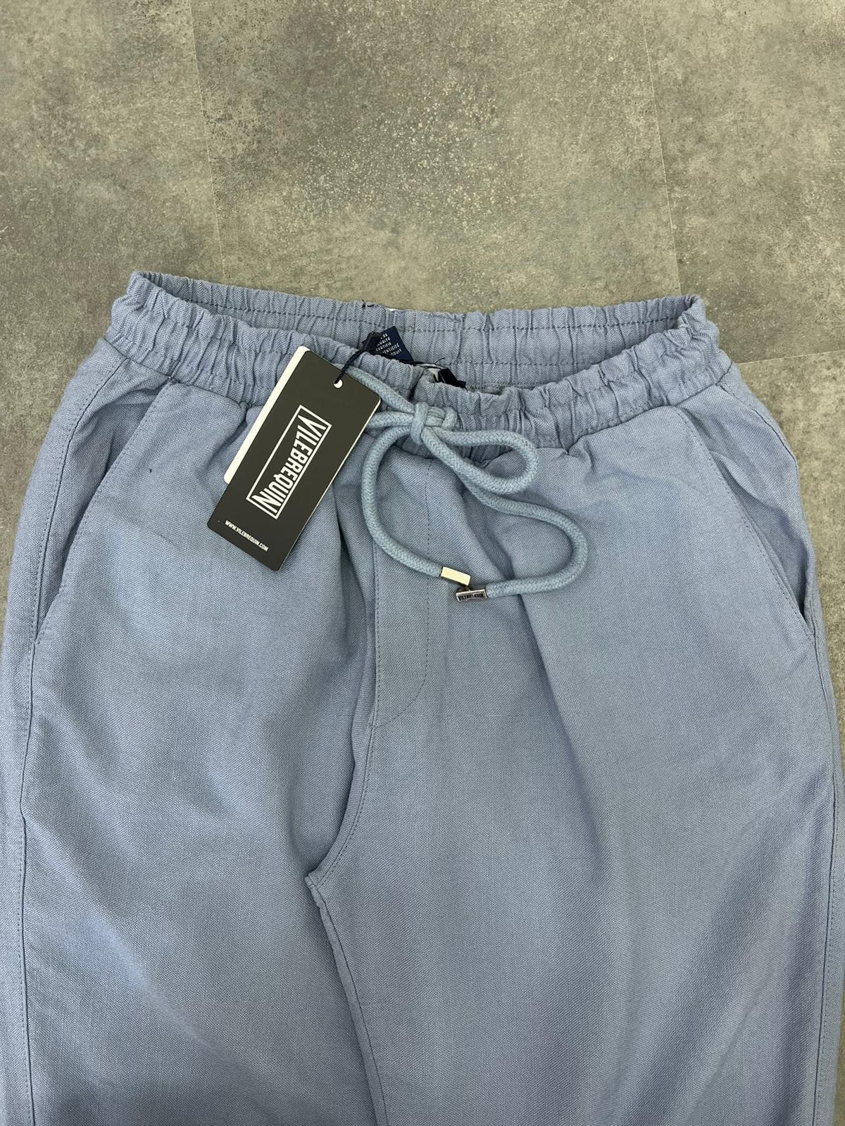 Yazlık Yeni Sezon Ham Keten Blue  Pantalon