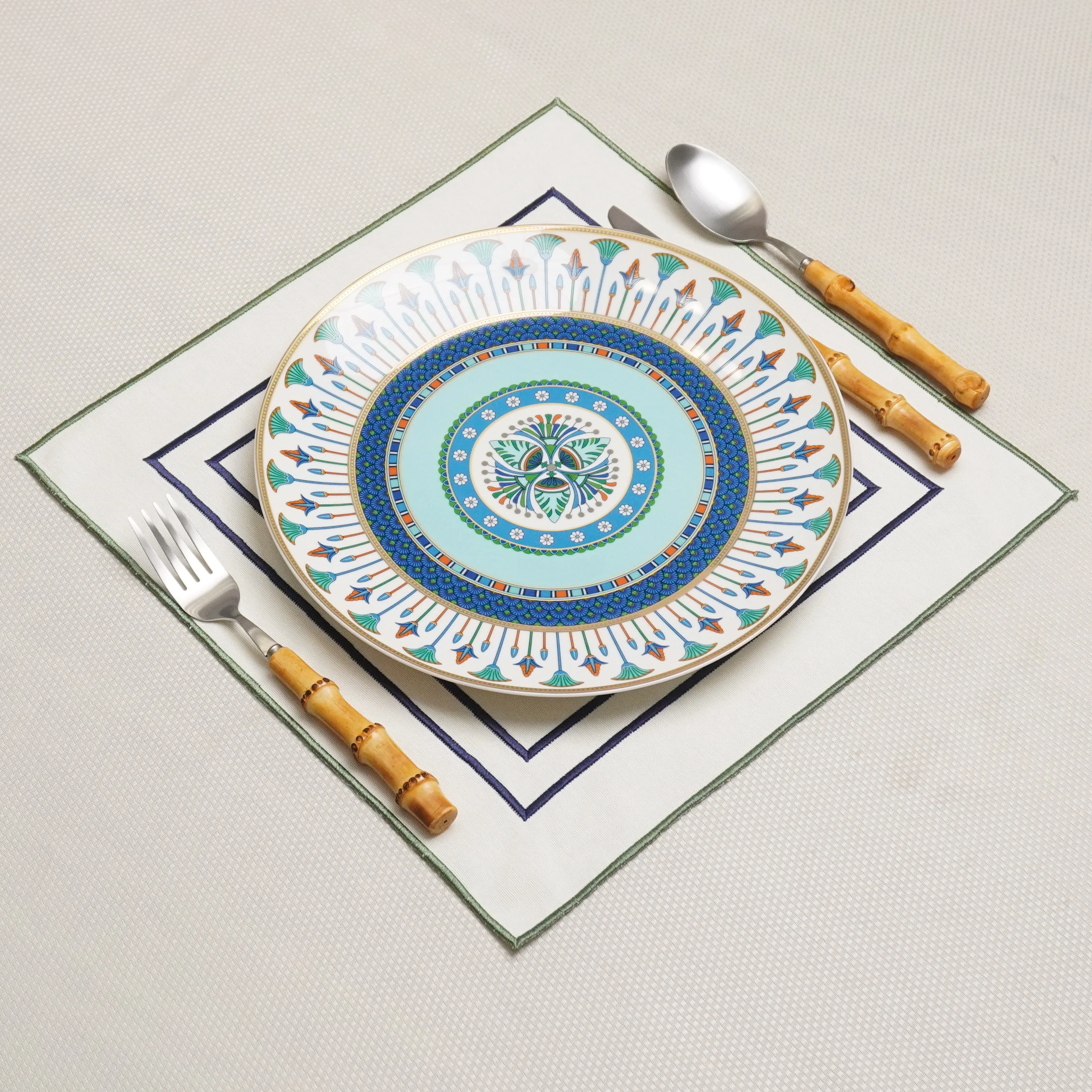 Beyaz Mavi Orion Amerikan Servis 2 Adet