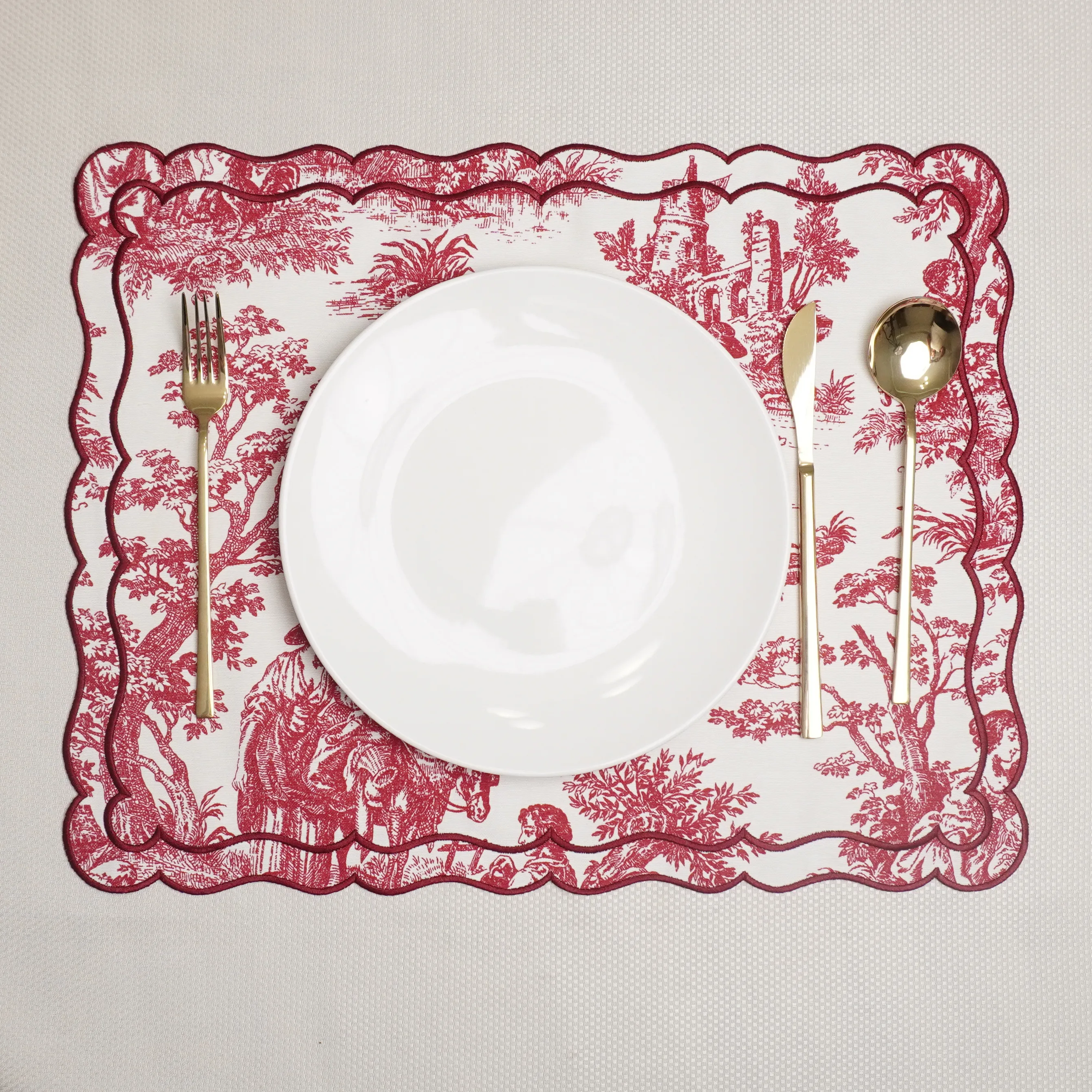 Kırmızı Colette Amerikan Servis 2 Adet