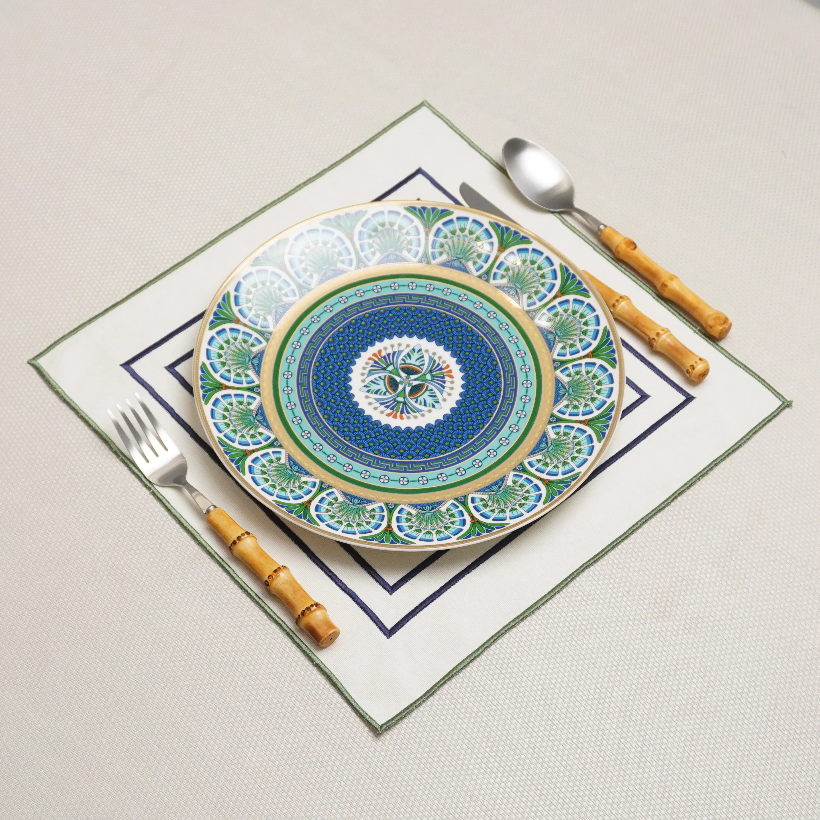 Beyaz Mavi Orion Amerikan Servis 2 Adet