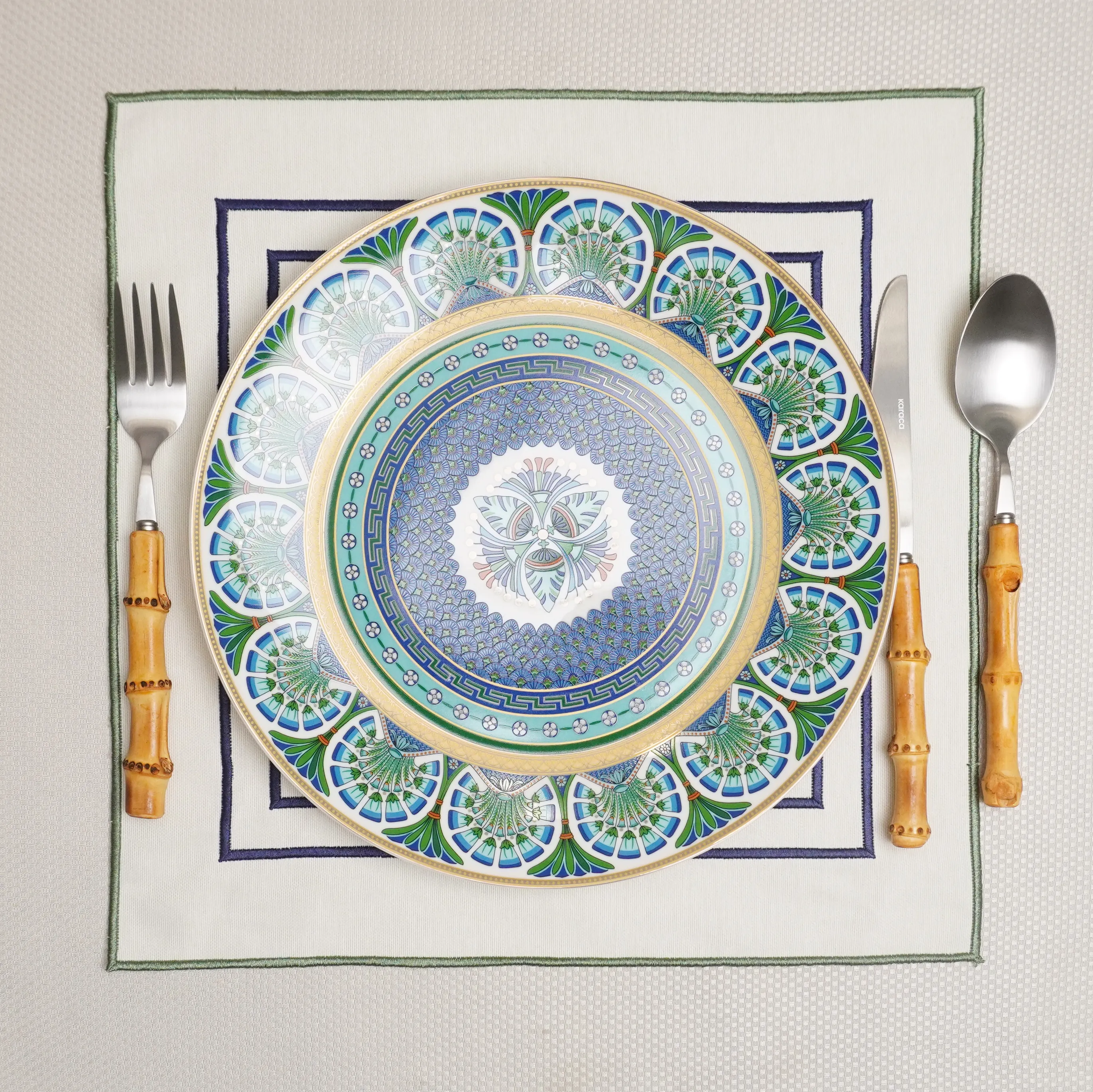 Beyaz Mavi Orion Amerikan Servis 2 Adet