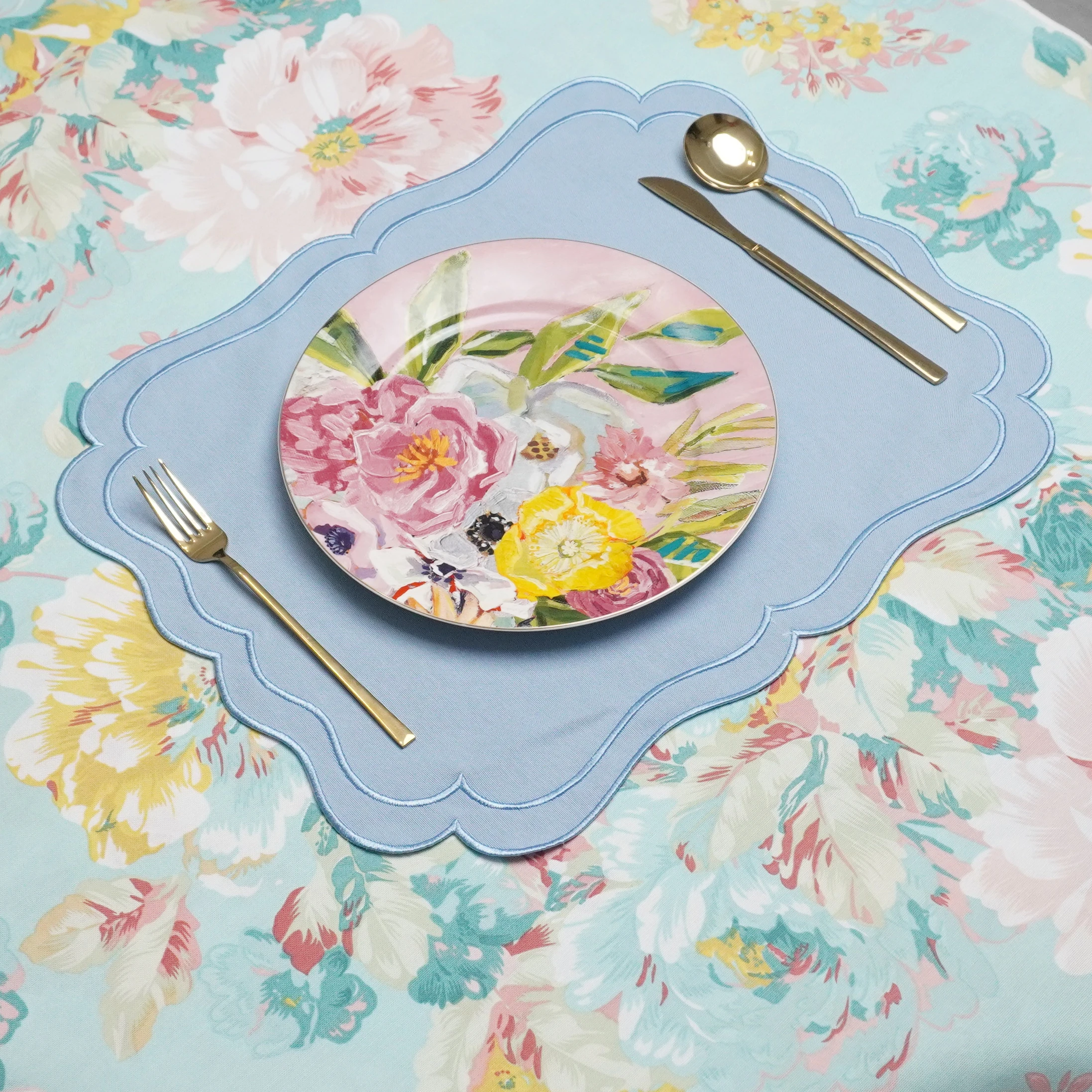 Mavi Elise Amerikan Servis 2 Adet