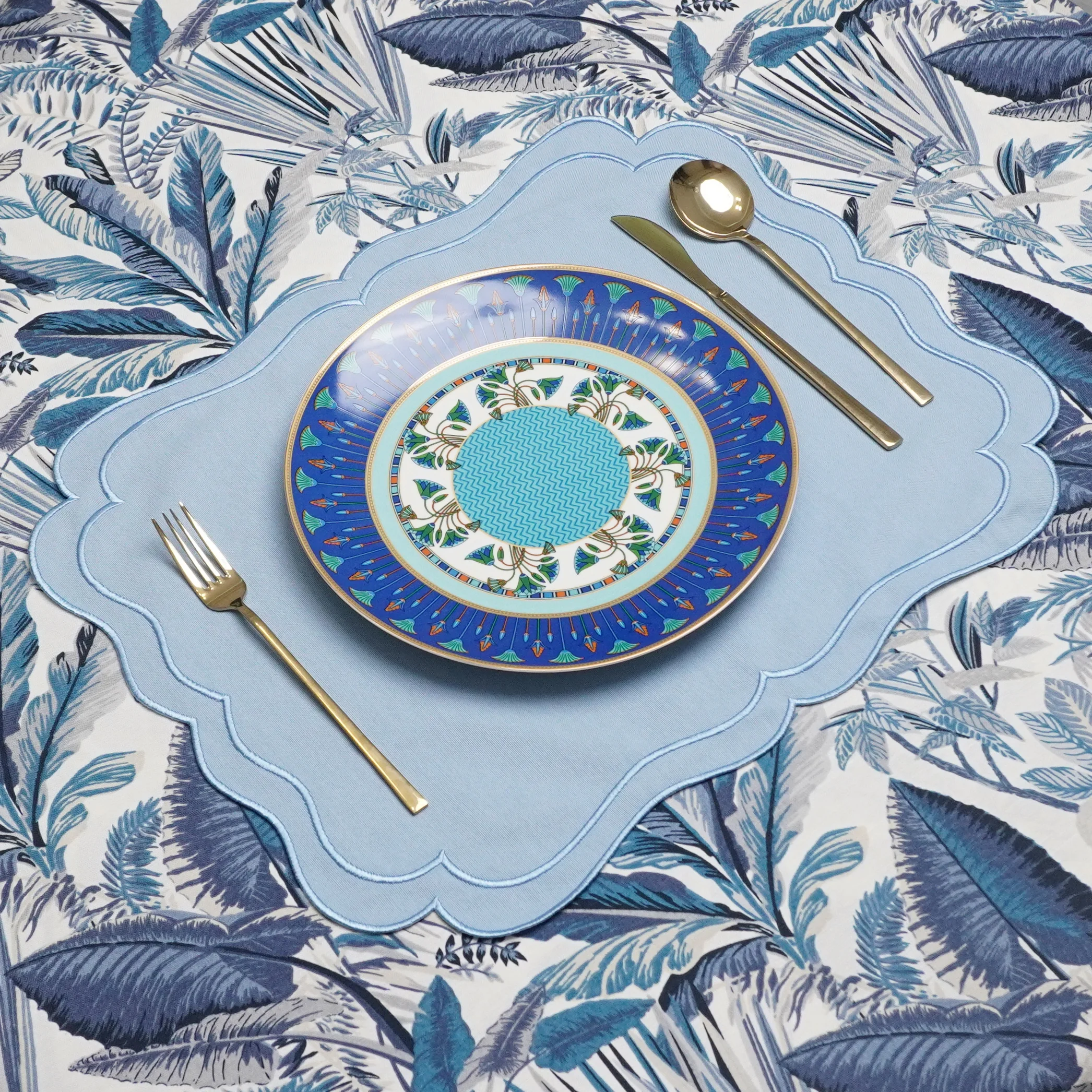 Mavi Elise Amerikan Servis 2 Adet