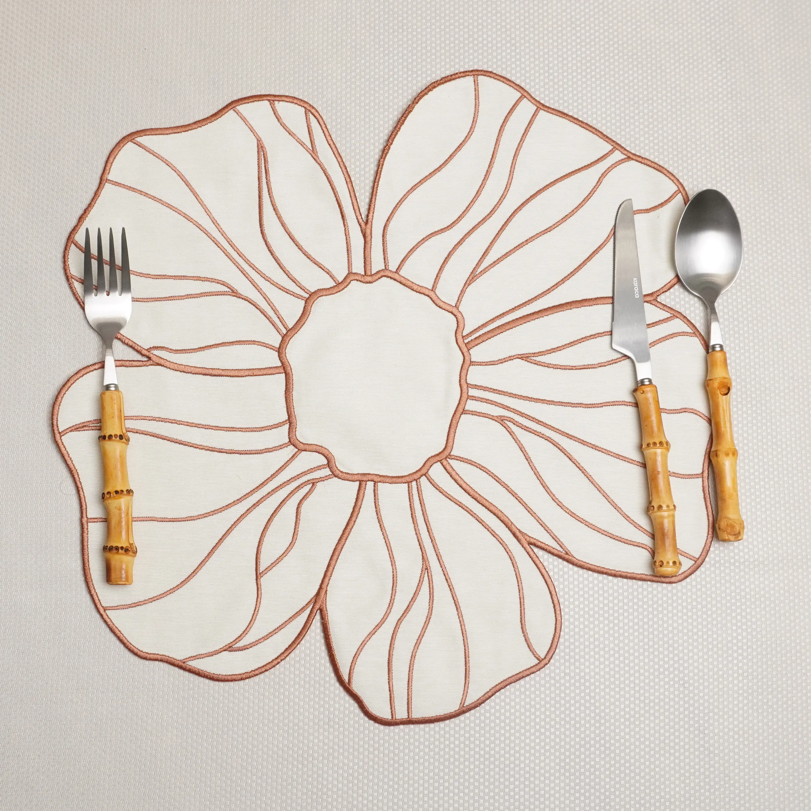 Bej Flora Amerikan Servis 2 Adet