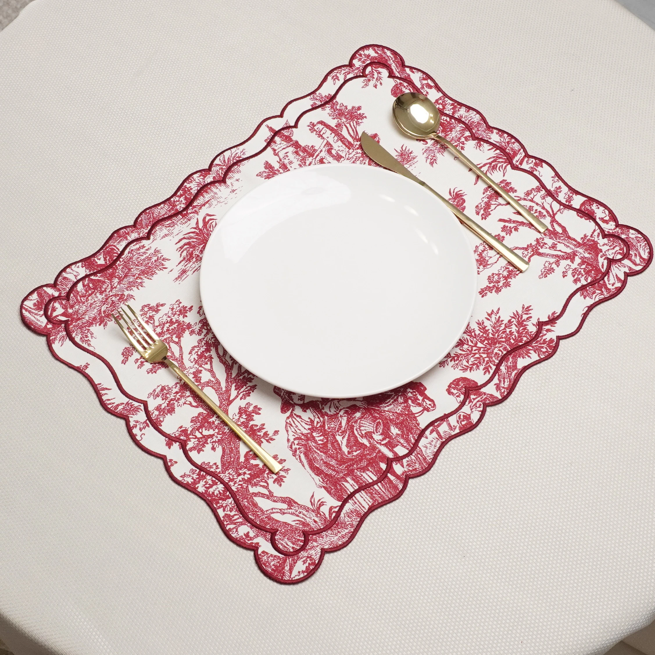 Kırmızı Colette Amerikan Servis 2 Adet