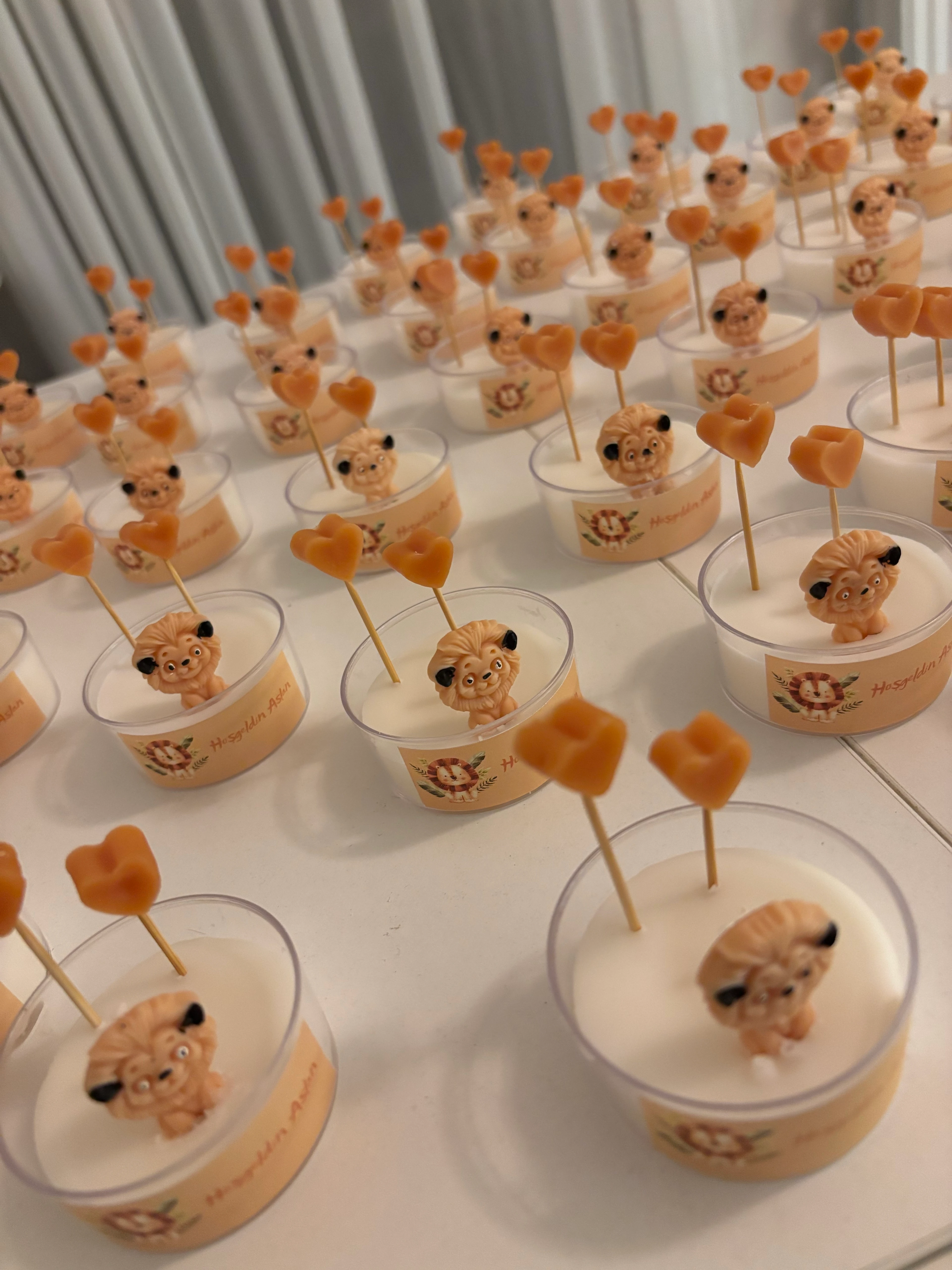 Aslan ve Kalp Figürlü Asetat Kutulu Mum