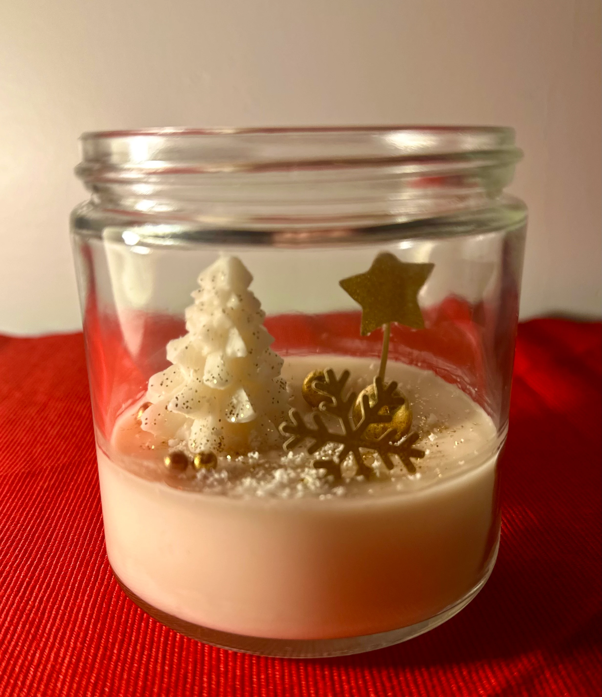 Gold Yılbaşı Temalı Cam Kavanoz Mum 