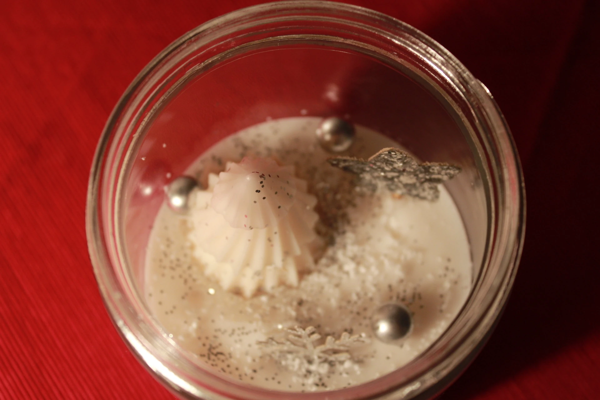 Gümüş Temalı Cam Kavanoz Mum