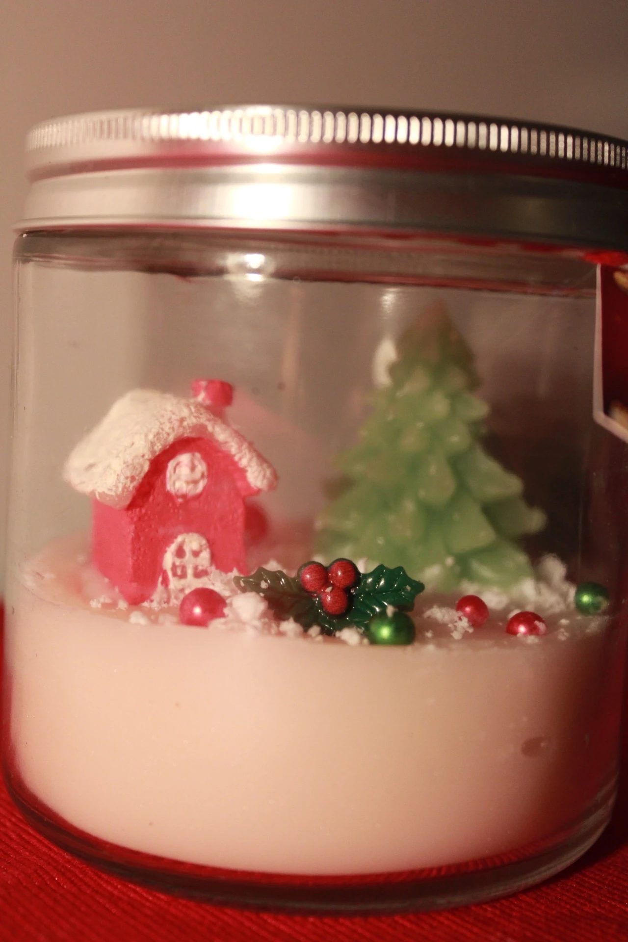 Mini Ev Temalı Cam Kavanoz Yılbaşı Mumu