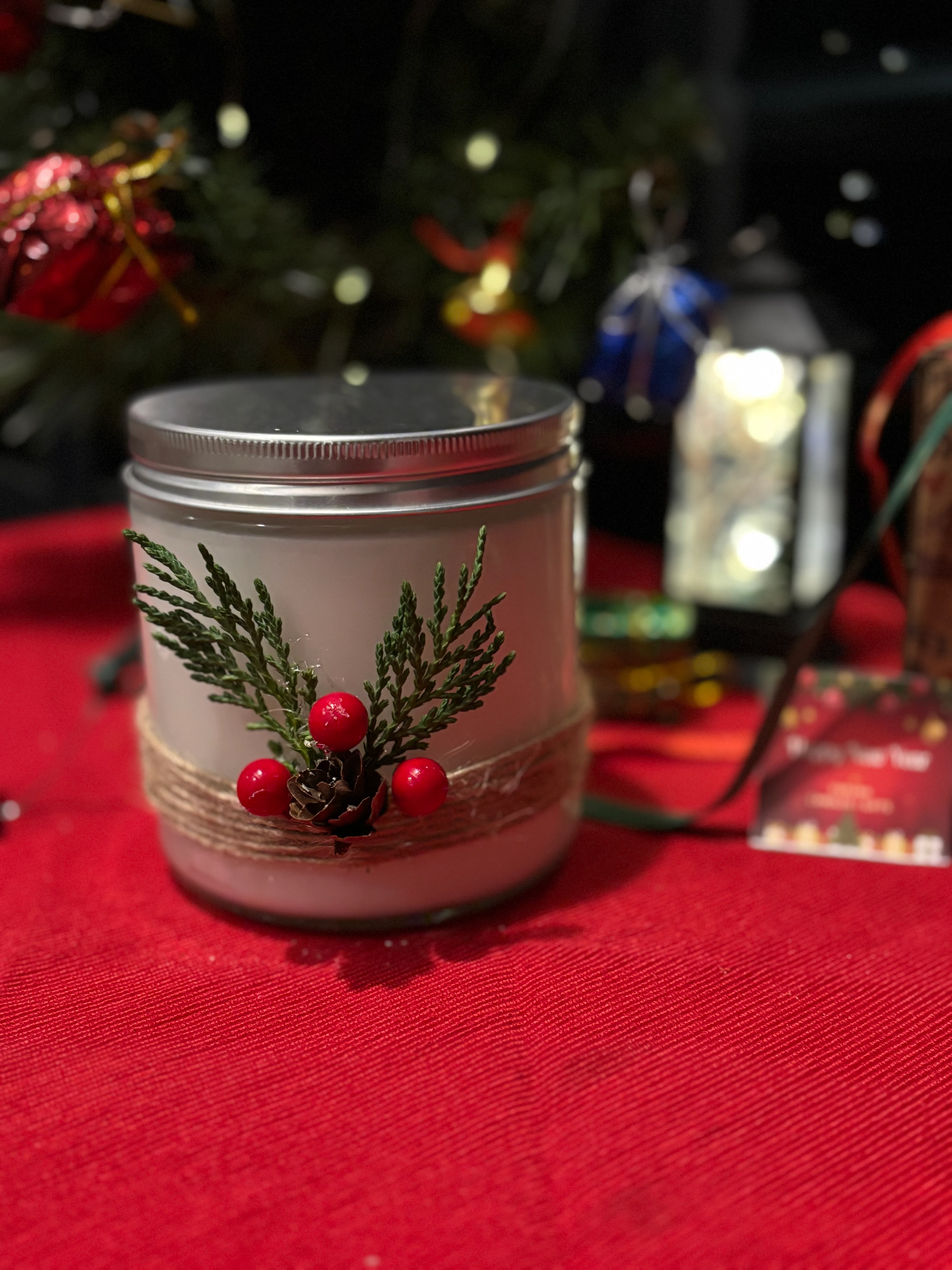 Cam Kavanoz Mum/ Yılbaşı Konsept/ 500 ml