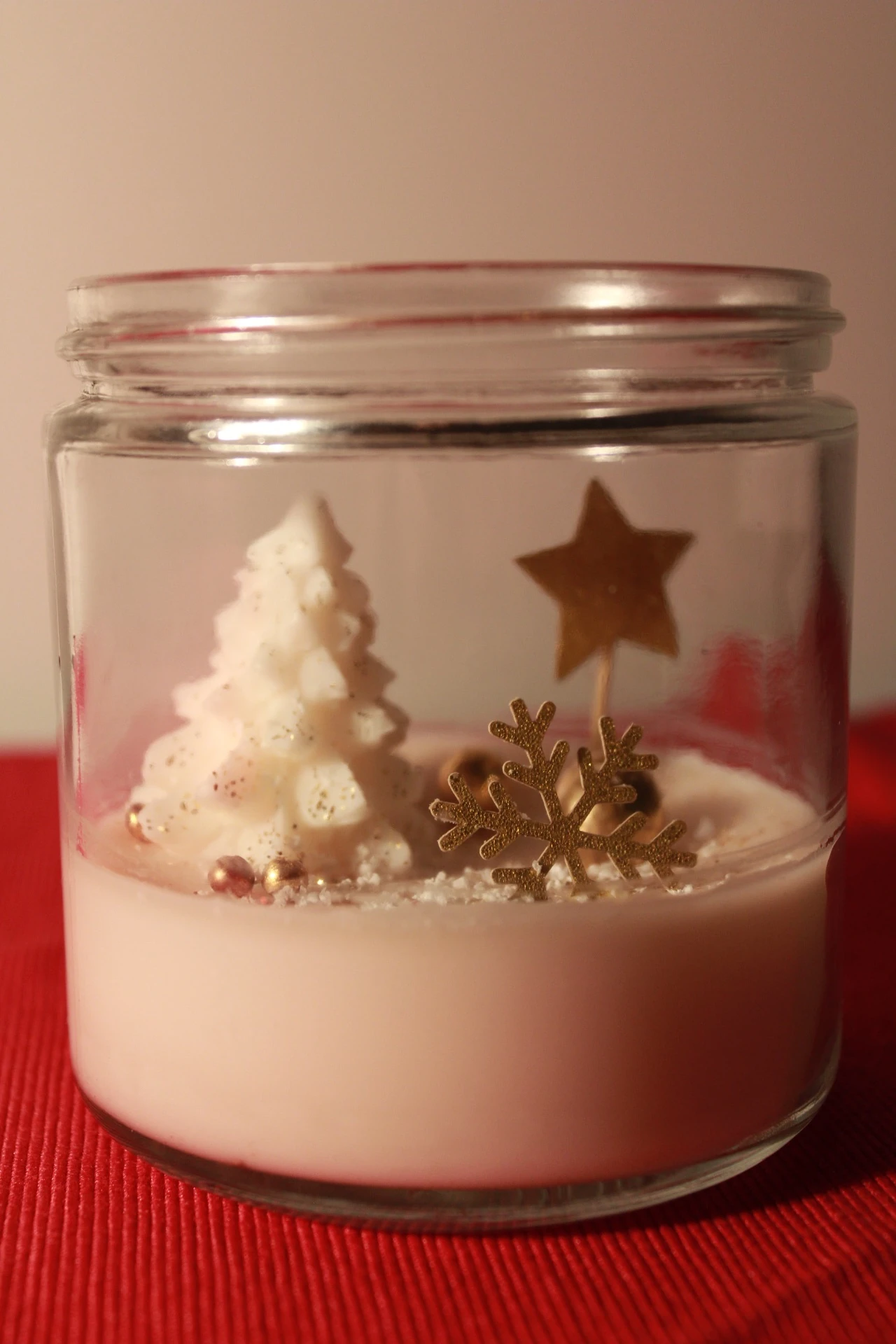 Gold Yılbaşı Temalı Cam Kavanoz Mum 